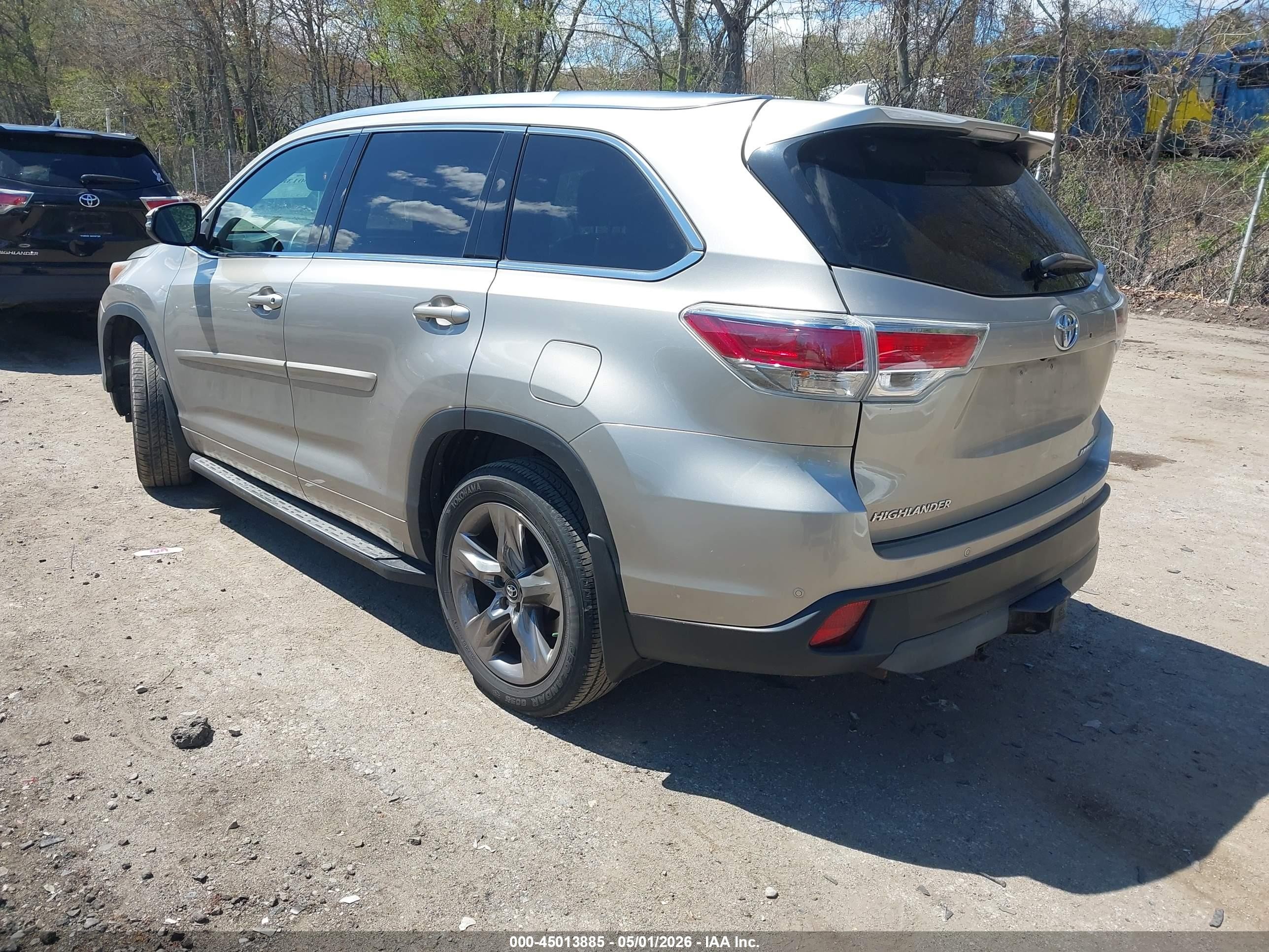 2014 Toyota Highlander Limited V6 Gold vin: 5TDDKRFH6ES012557