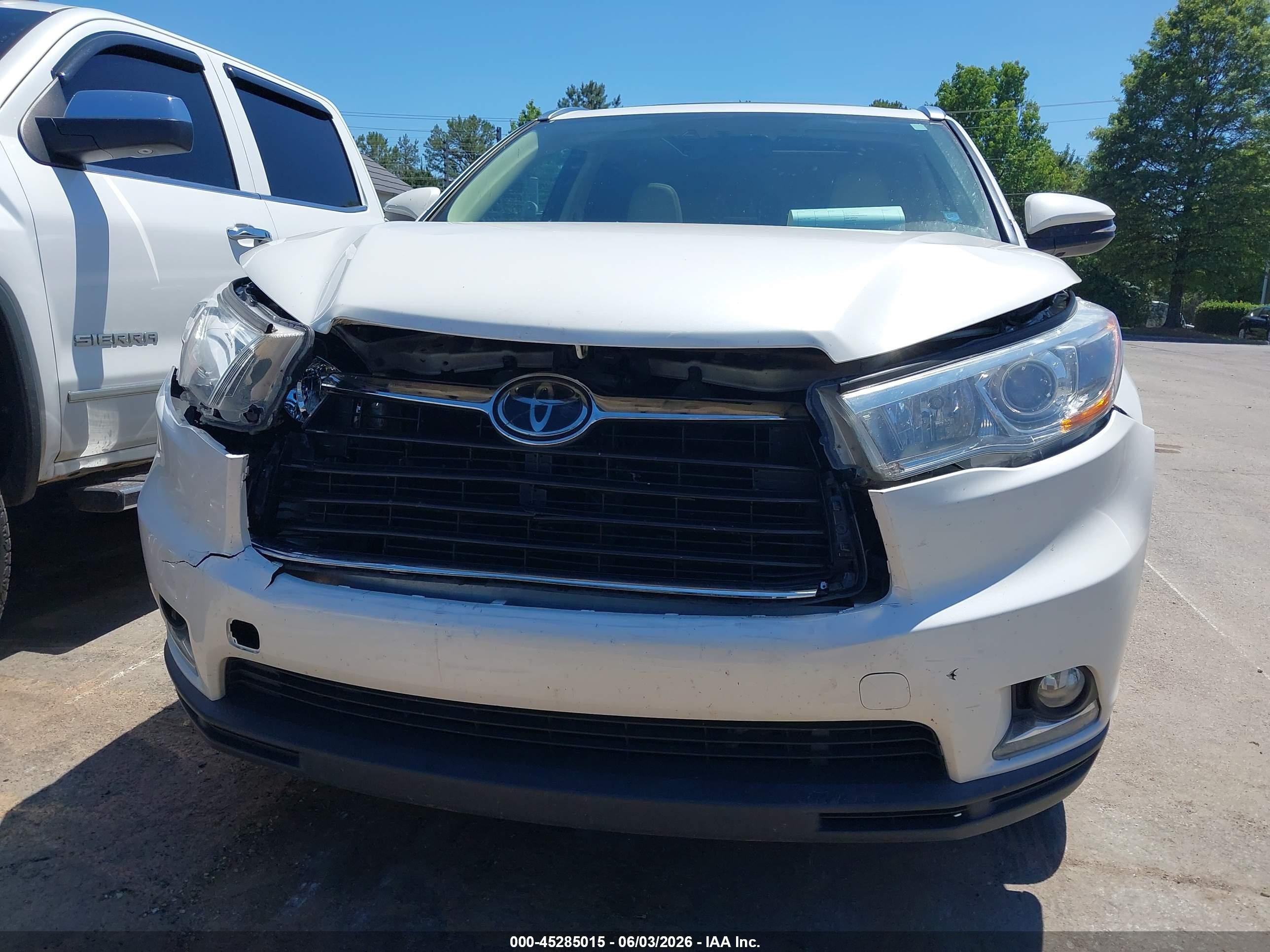 2015 Toyota Highlander Limited Platinum V6 Белый vin: 5TDDKRFH6FS129119
