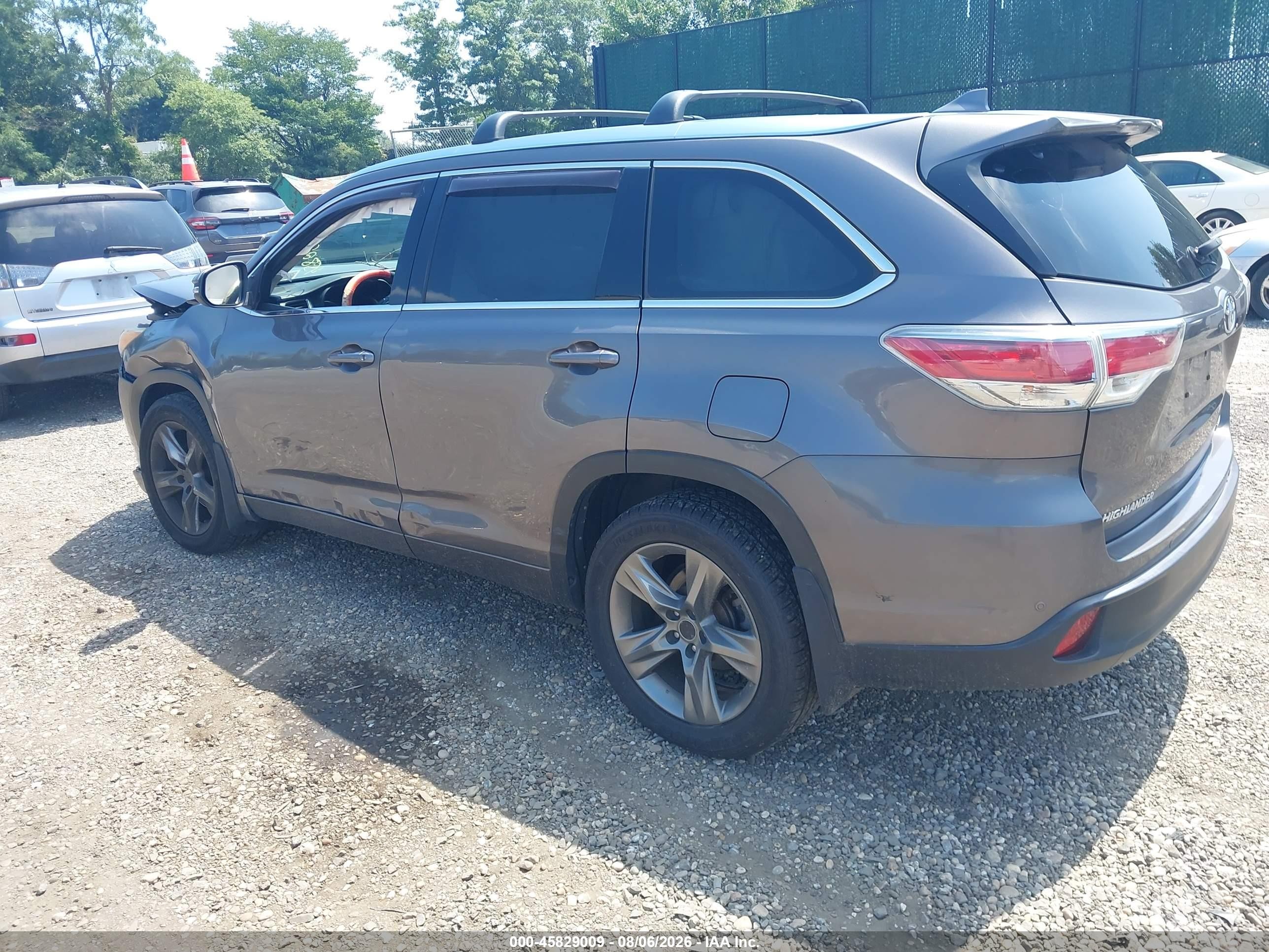 2015 Toyota Highlander Limited V6 Gray vin: 5TDDKRFH6FS131565