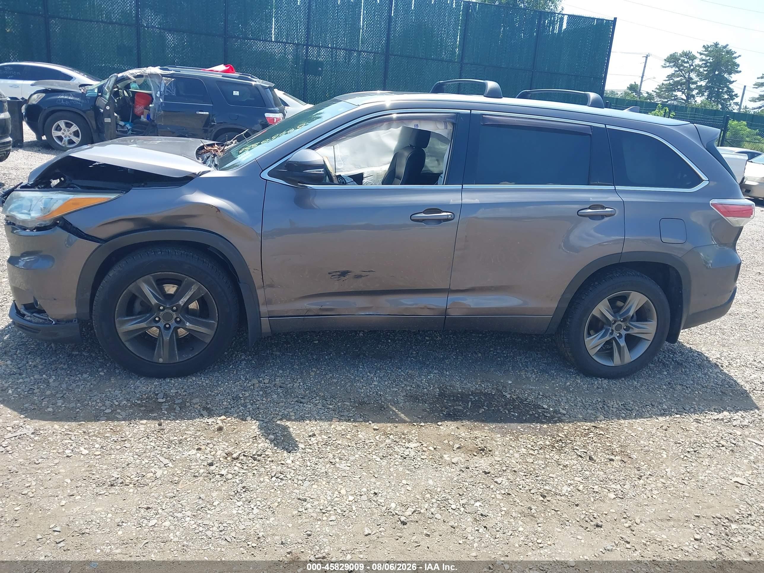 2015 Toyota Highlander Limited V6 Gray vin: 5TDDKRFH6FS131565