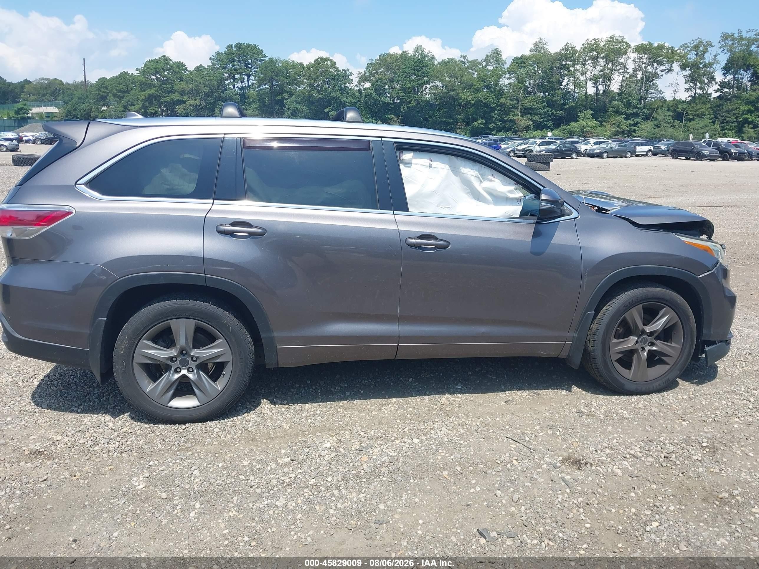 2015 Toyota Highlander Limited V6 Gray vin: 5TDDKRFH6FS131565