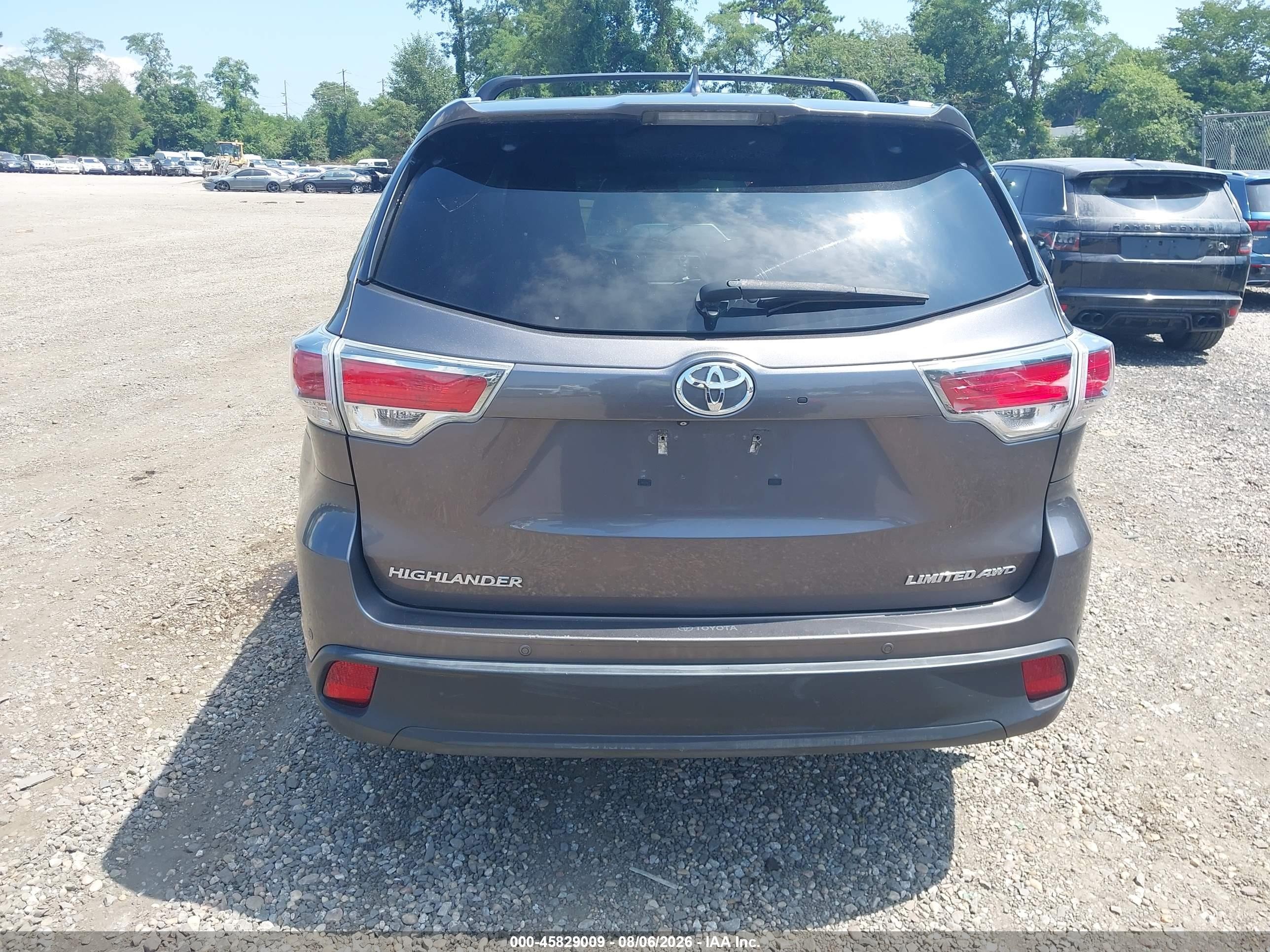 2015 Toyota Highlander Limited V6 Gray vin: 5TDDKRFH6FS131565