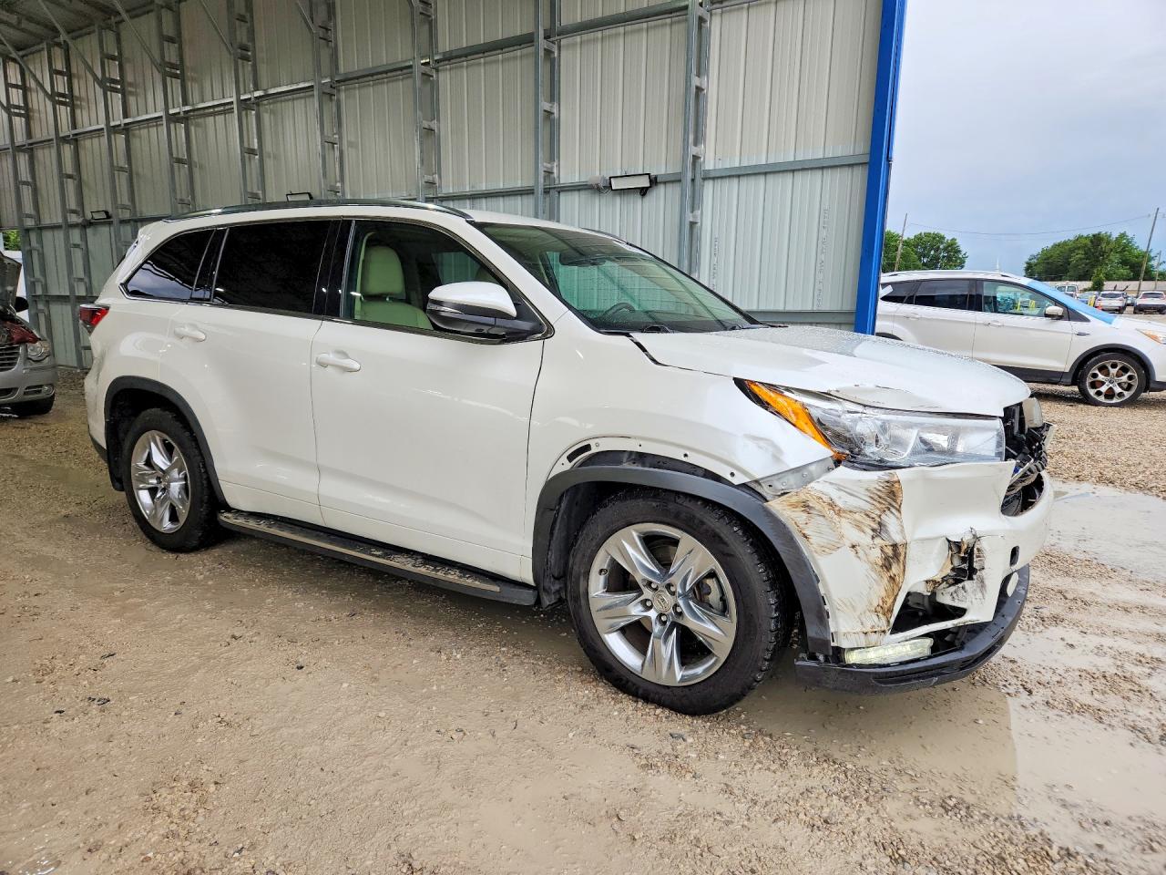 2015 Toyota Highlander Limited White vin: 5TDDKRFH6FS211125