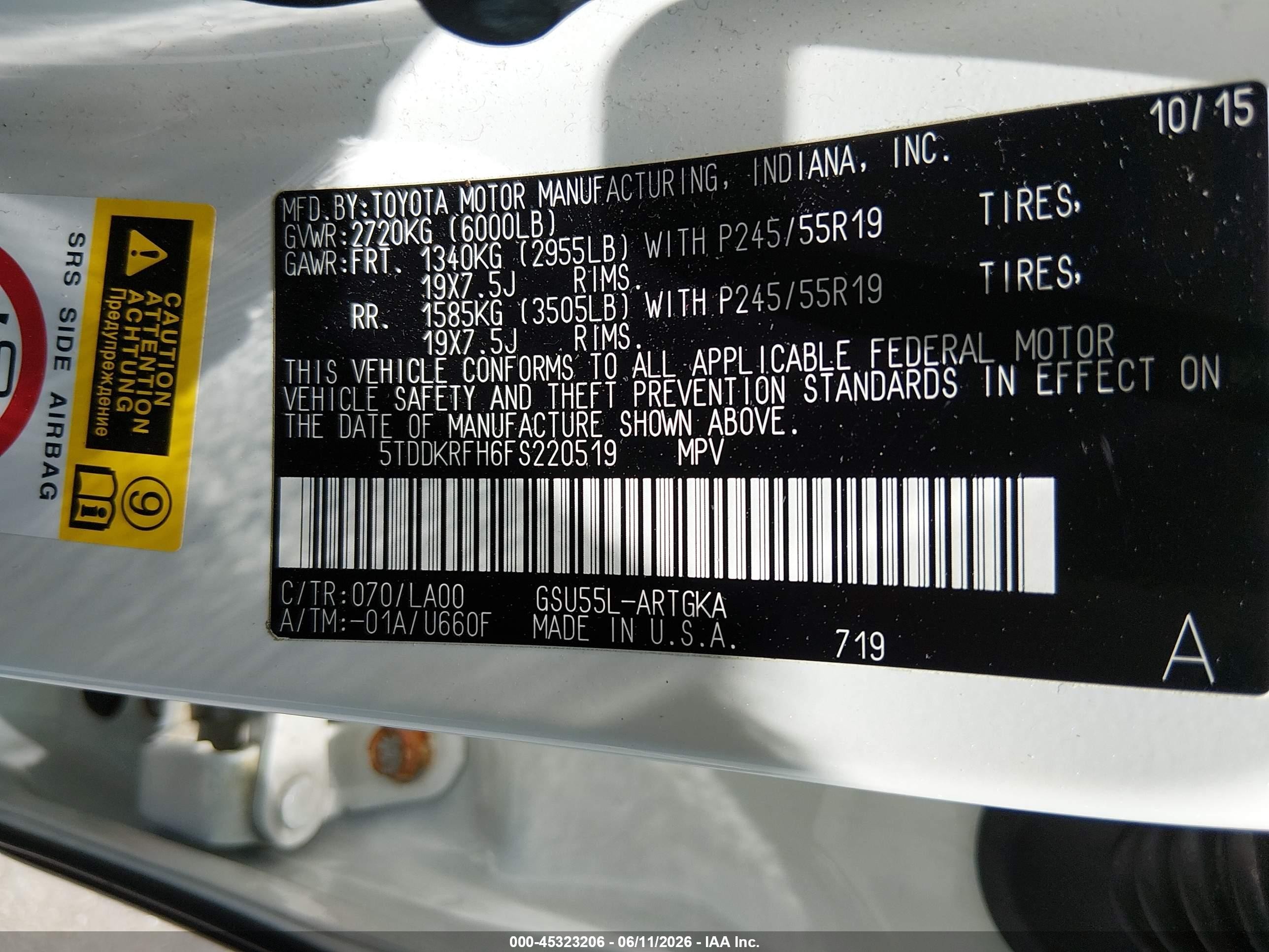2015 Toyota Highlander Limited V6 White vin: 5TDDKRFH6FS220519