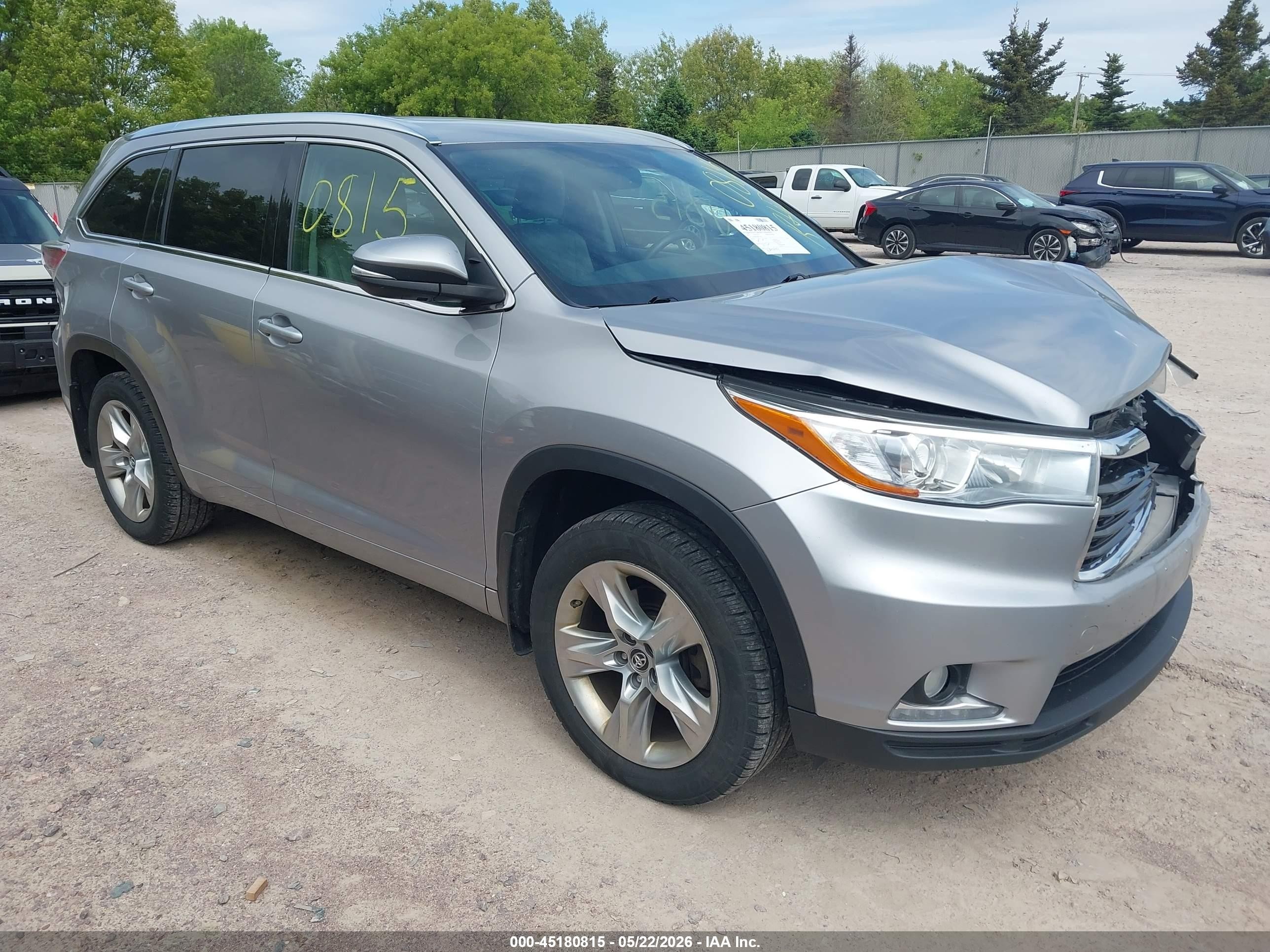 2016 Toyota Highlander Limited V6 Silver vin: 5TDDKRFH6GS334425