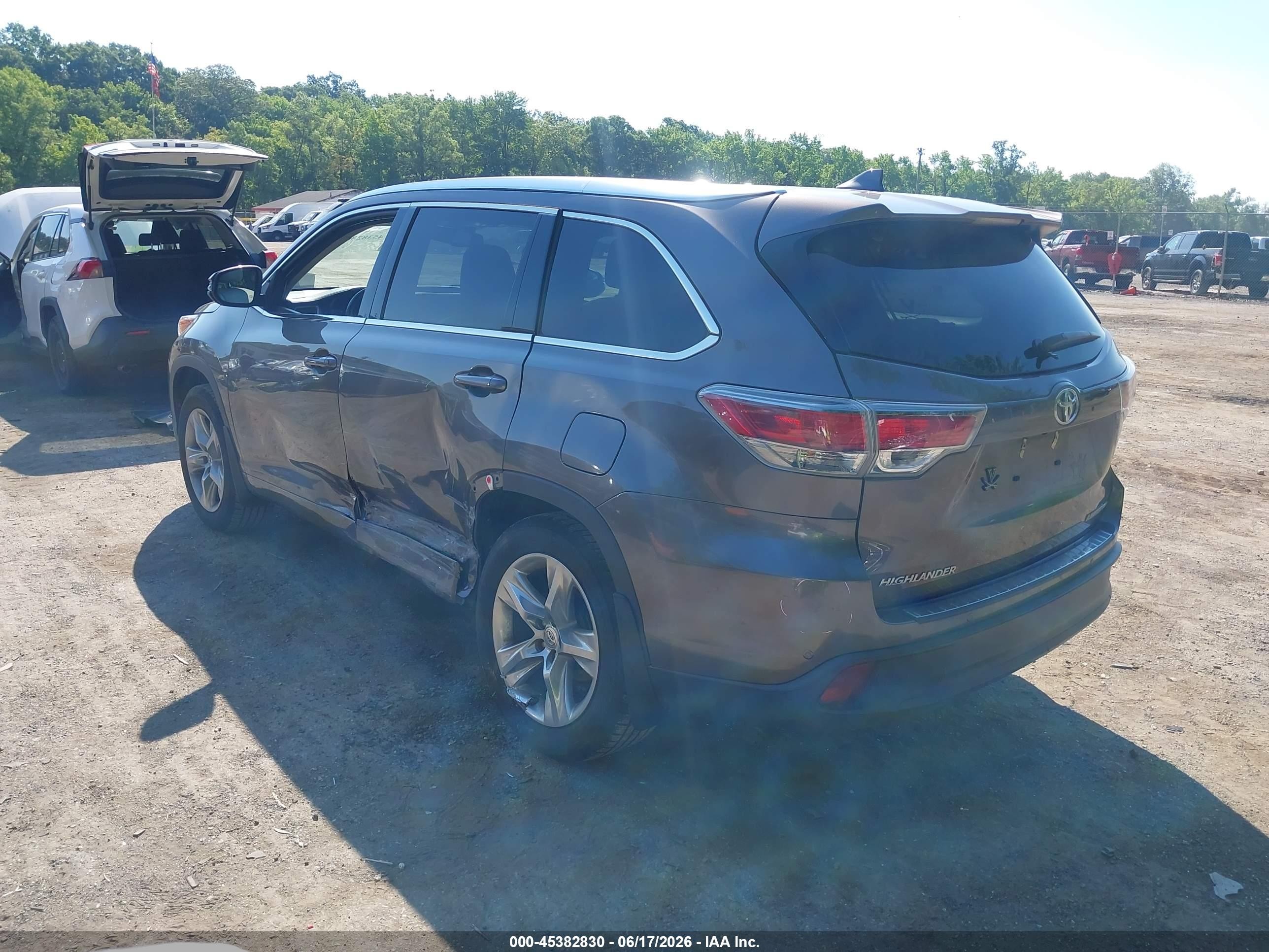 2014 Toyota Highlander Limited Platinum V6 Gray vin: 5TDDKRFH7ES033014