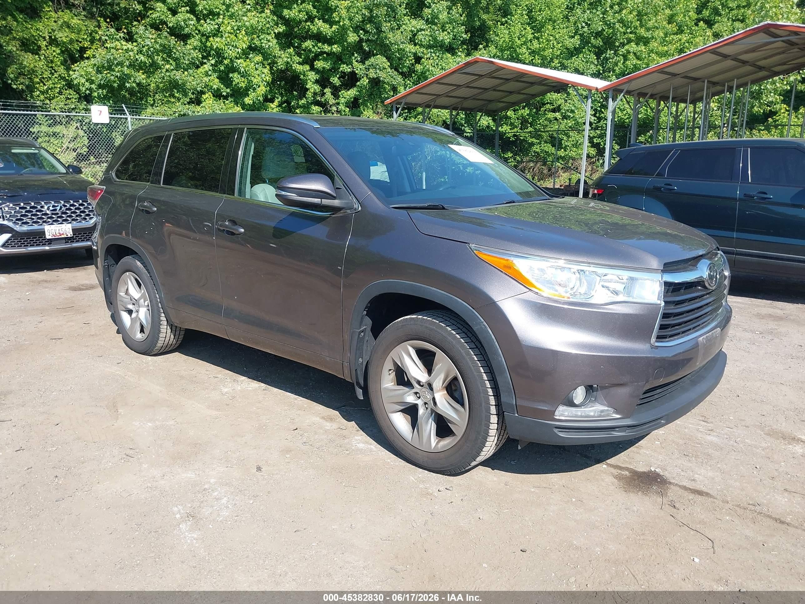 2014 Toyota Highlander Limited Platinum V6 Gray vin: 5TDDKRFH7ES033014