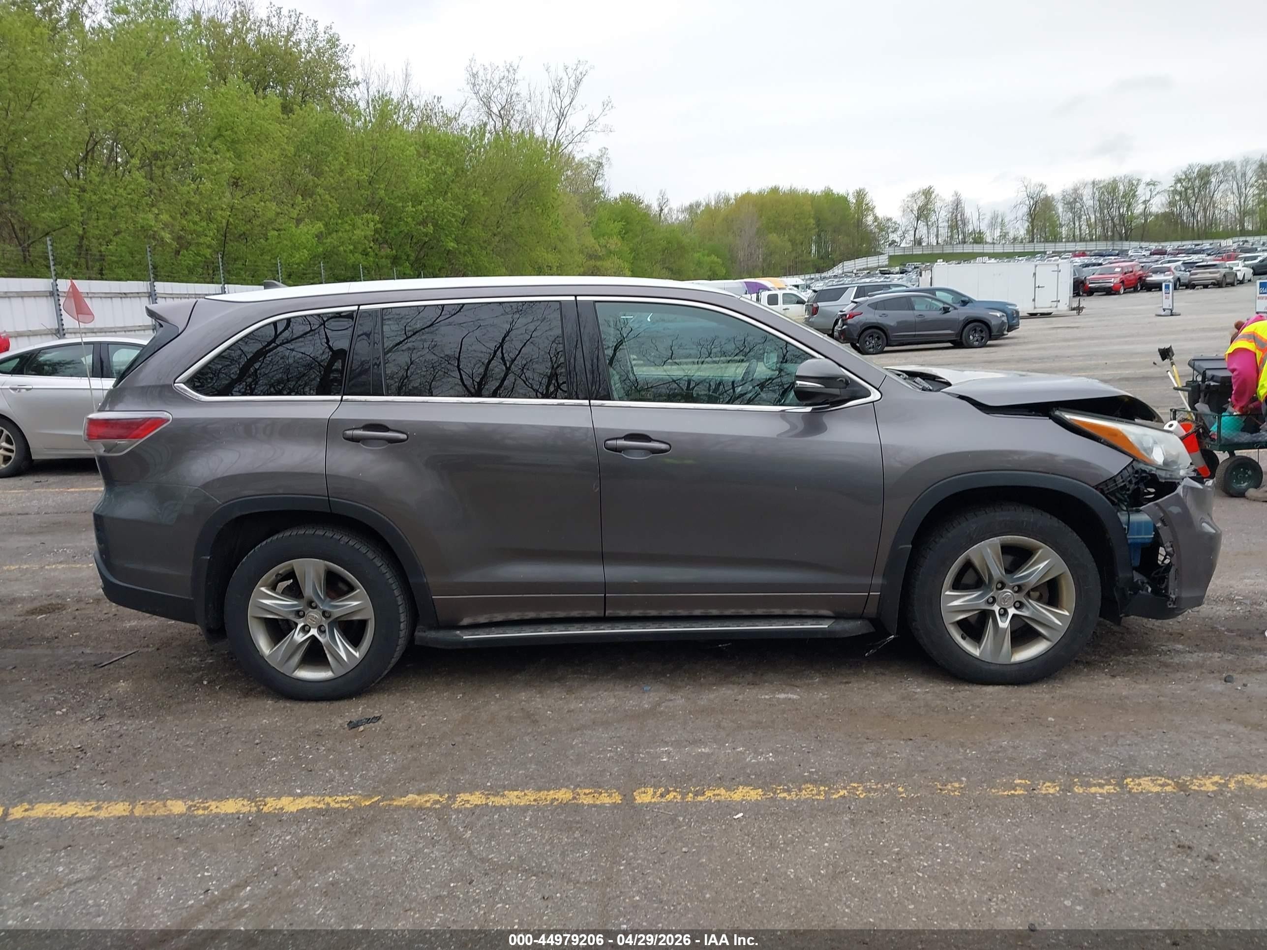 2014 Toyota Highlander Limited V6 Серый vin: 5TDDKRFH7ES041386