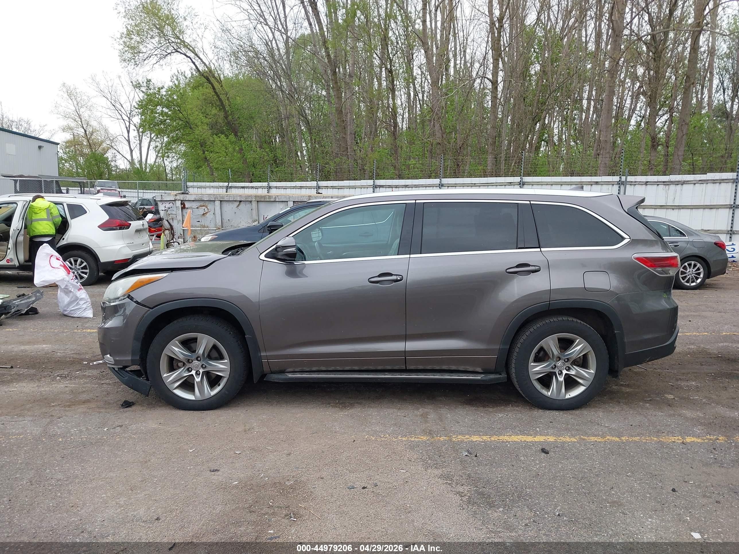 2014 Toyota Highlander Limited V6 Серый vin: 5TDDKRFH7ES041386