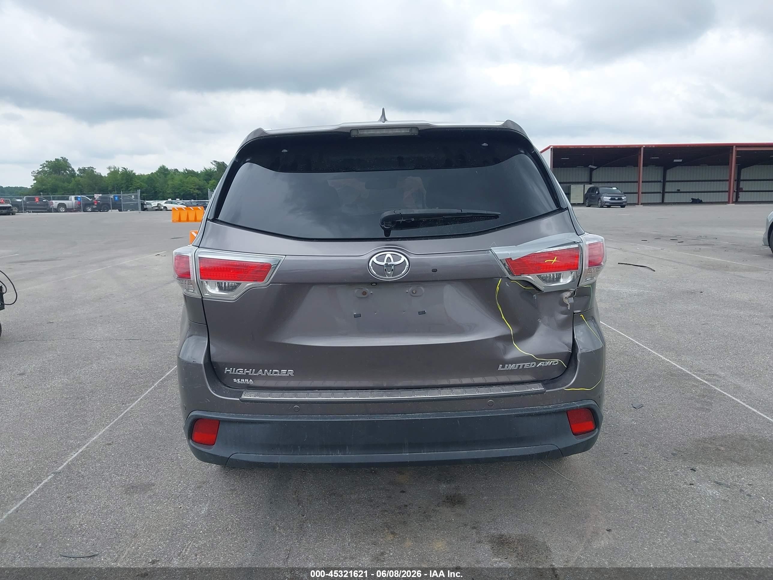 2014 Toyota Highlander Limited Platinum V6 Серый vin: 5TDDKRFH7ES053540