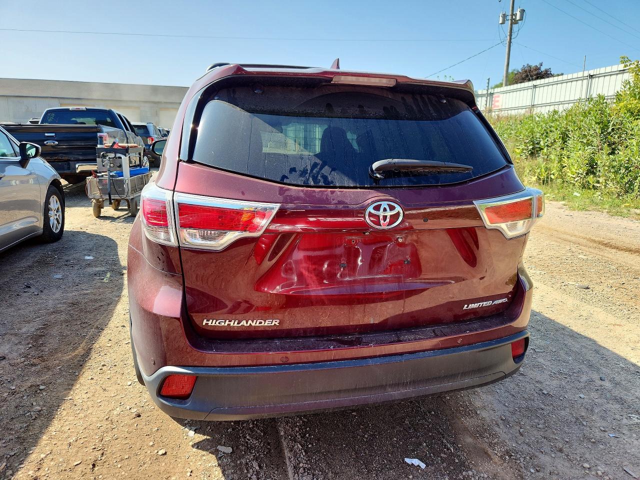 2015 Toyota Highlander Limited Maroon vin: 5TDDKRFH7FS096907