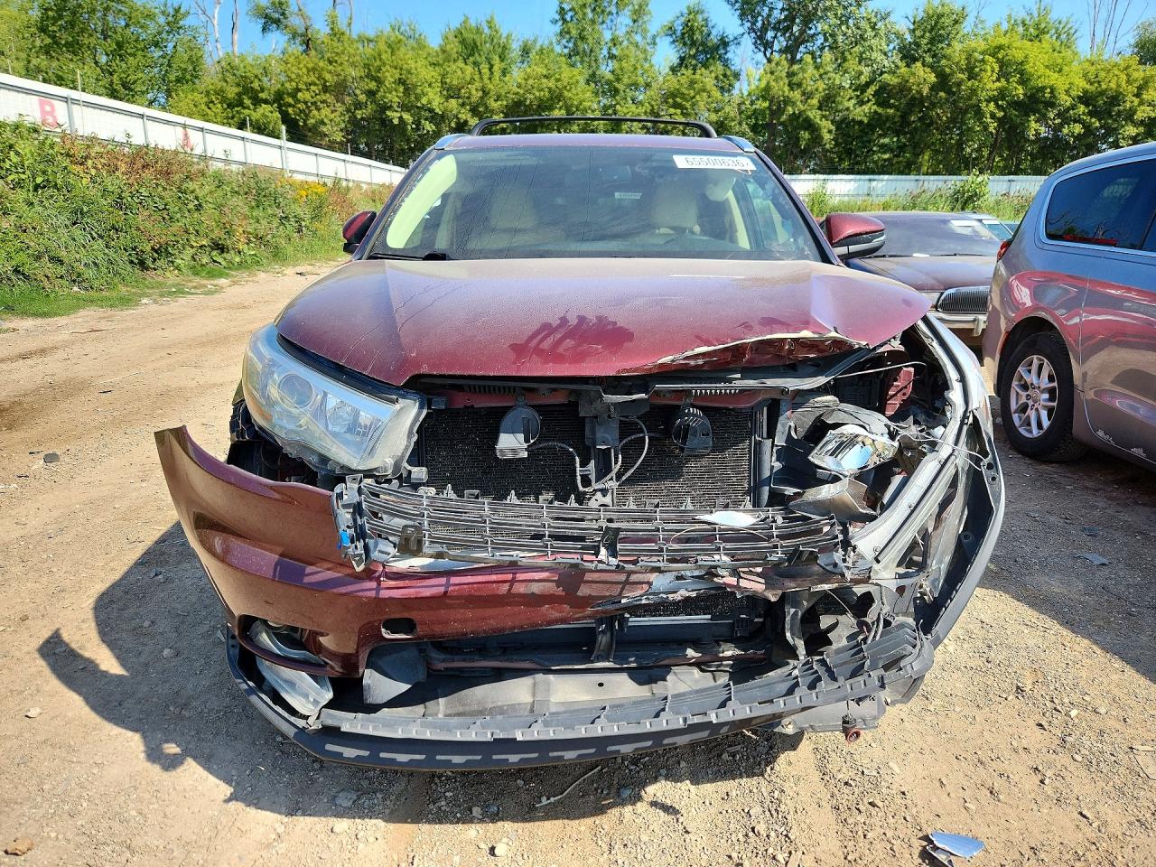 2015 Toyota Highlander Limited Maroon vin: 5TDDKRFH7FS096907