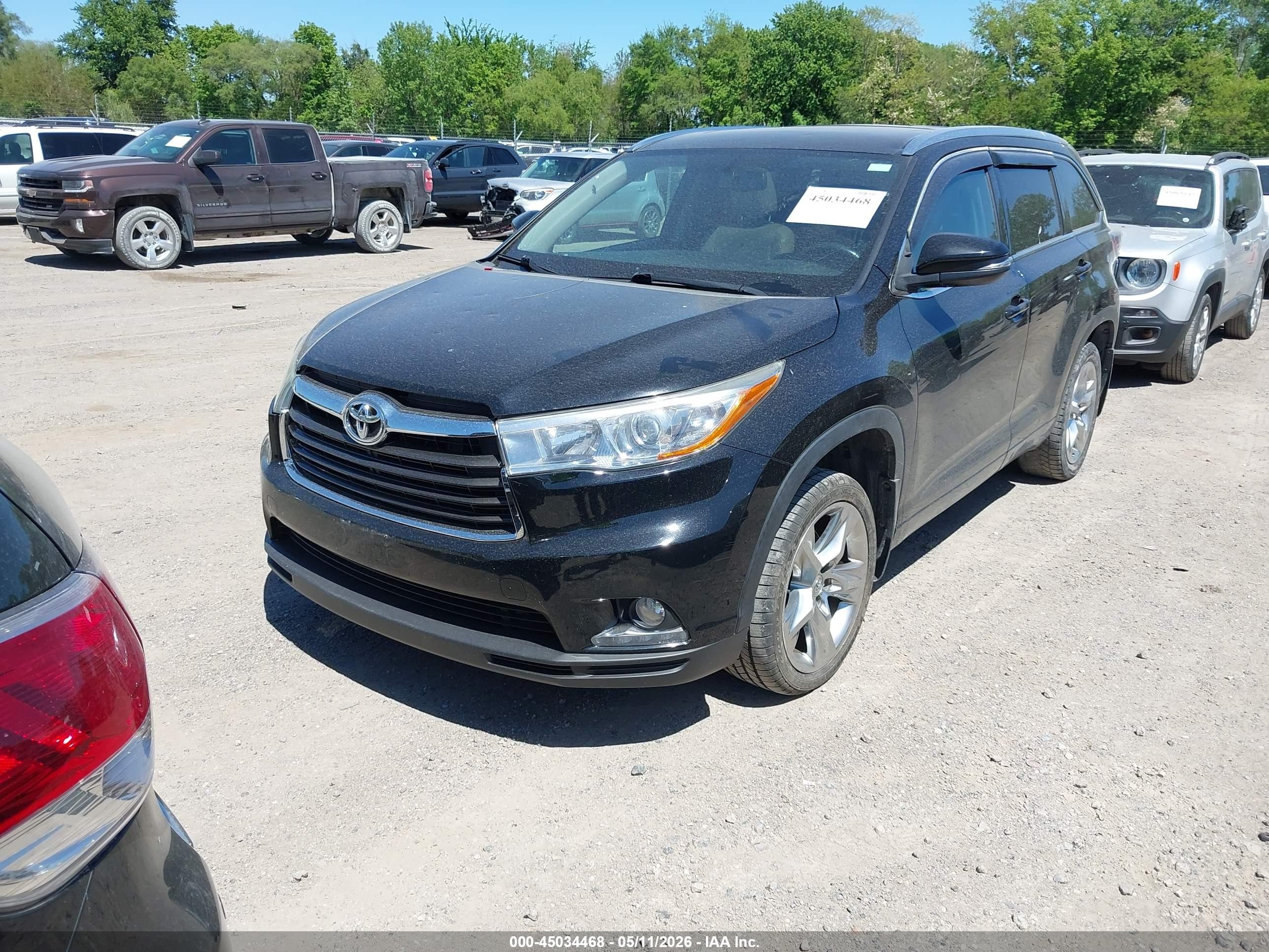 2015 Toyota Highlander Limited V6 Black vin: 5TDDKRFH7FS148827