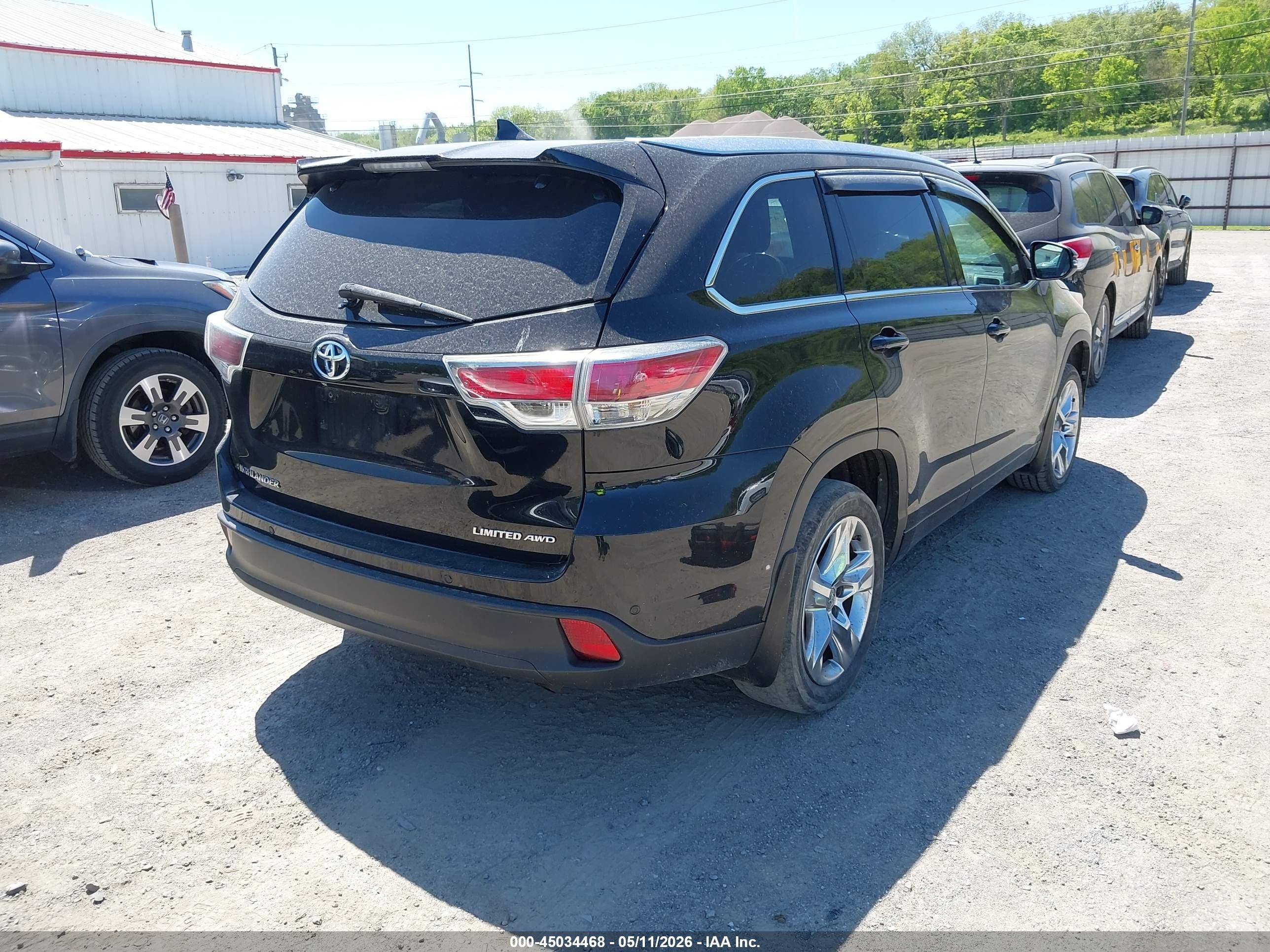2015 Toyota Highlander Limited V6 Black vin: 5TDDKRFH7FS148827