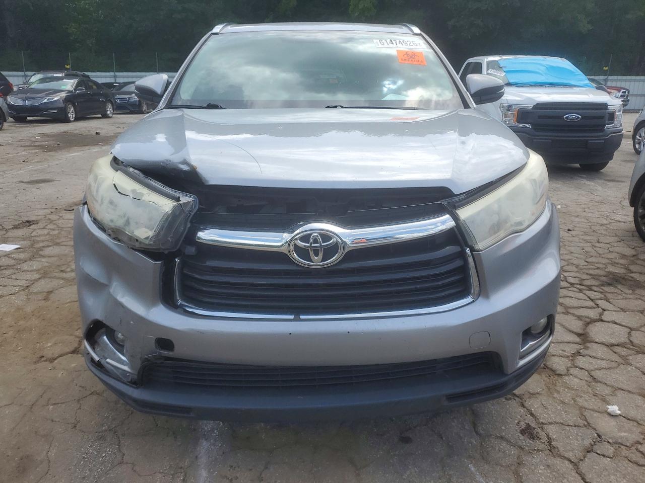 2015 Toyota Highlander Limited Silver vin: 5TDDKRFH7FS154871