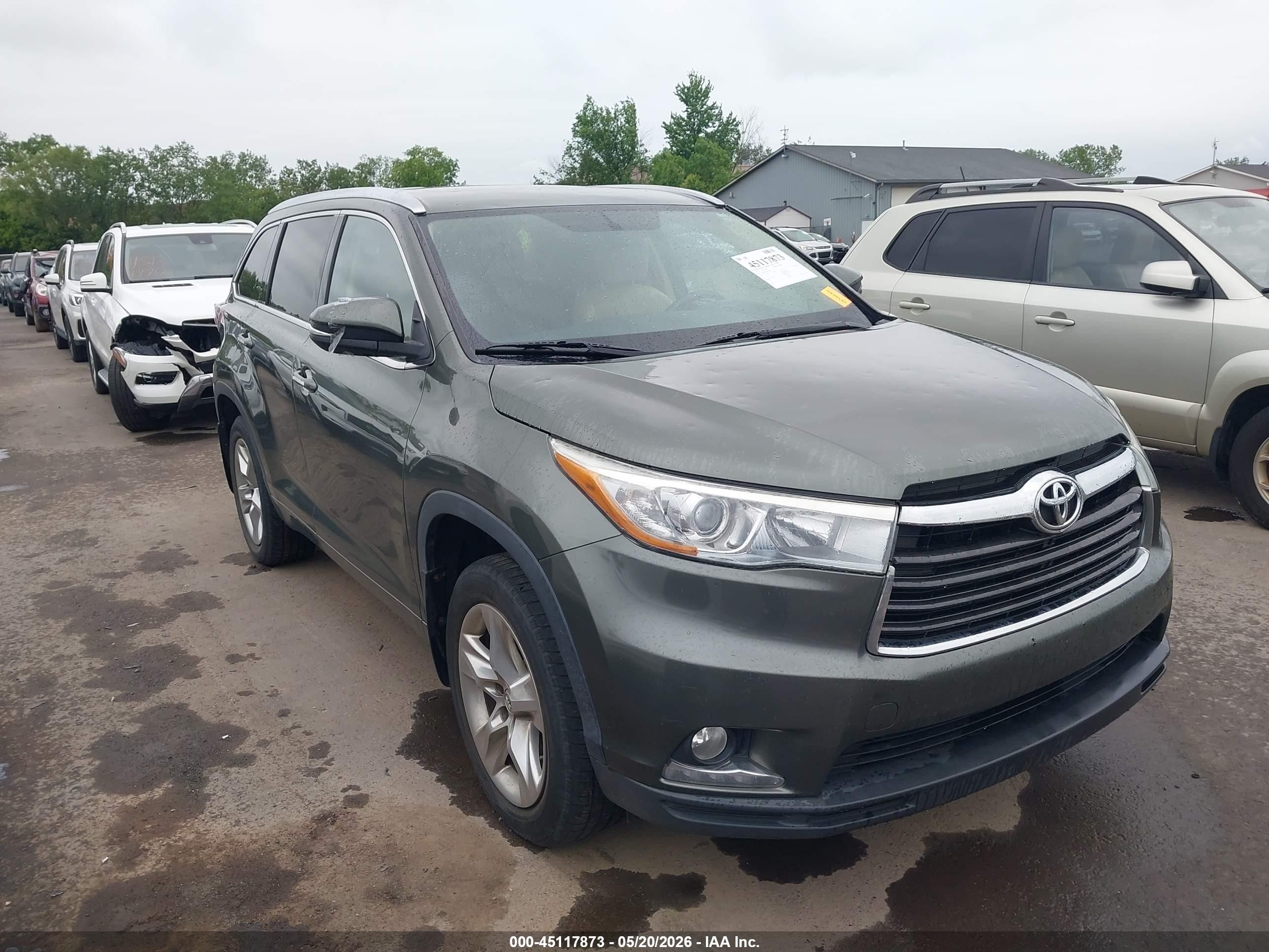 2015 Toyota Highlander Limited V6 Green vin: 5TDDKRFH7FS212686