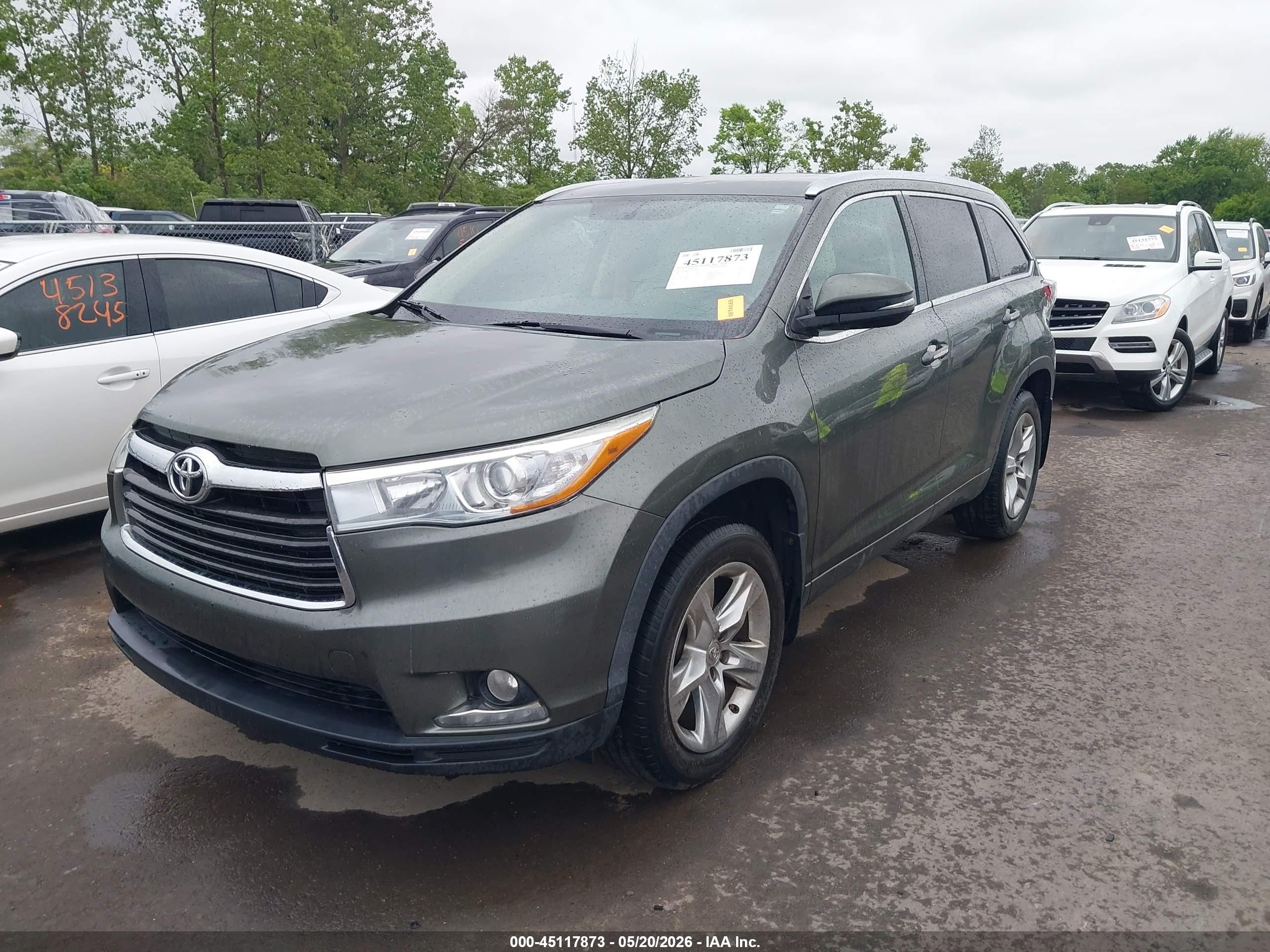 2015 Toyota Highlander Limited V6 Green vin: 5TDDKRFH7FS212686