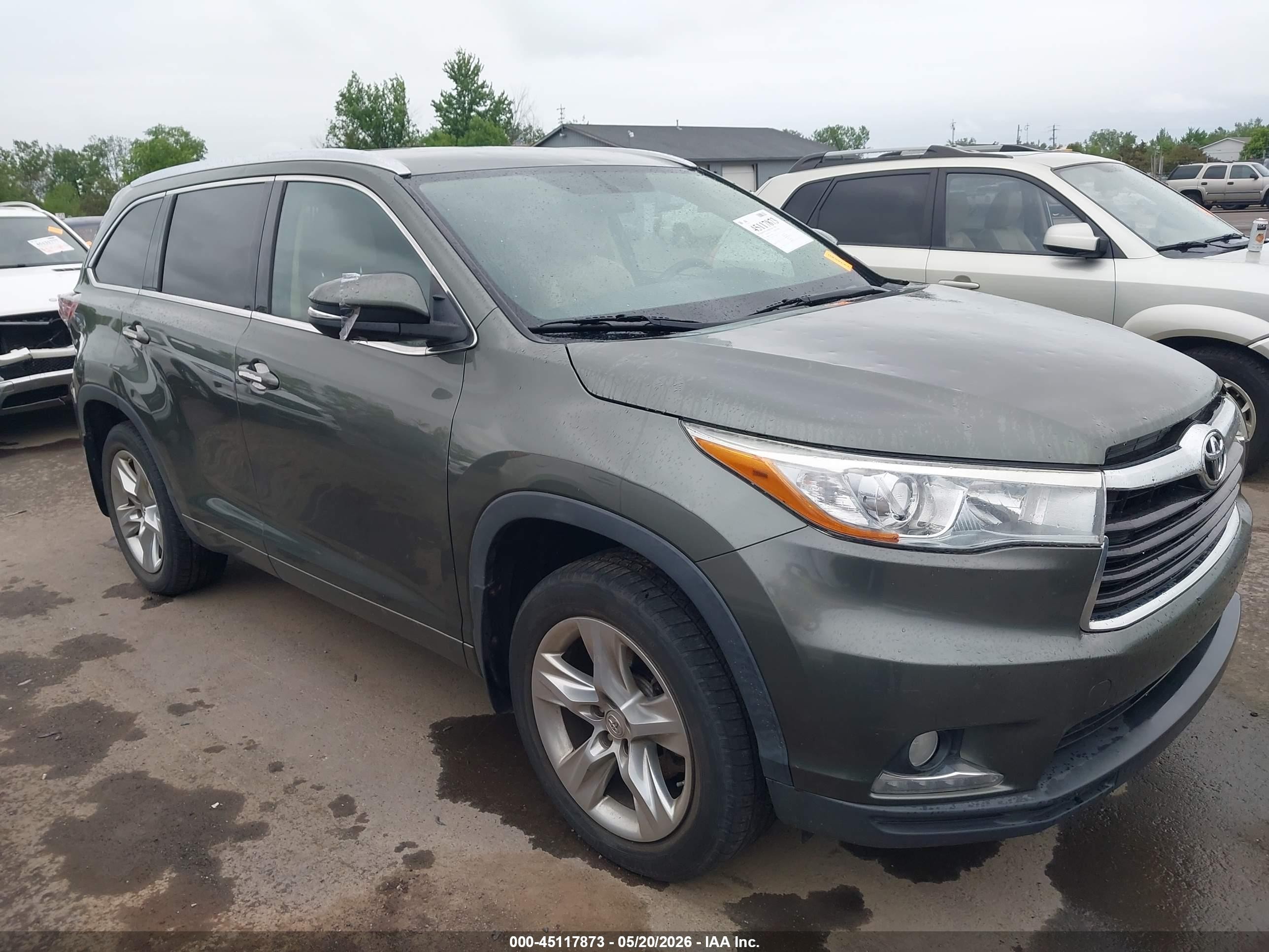 2015 Toyota Highlander Limited V6 Green vin: 5TDDKRFH7FS212686