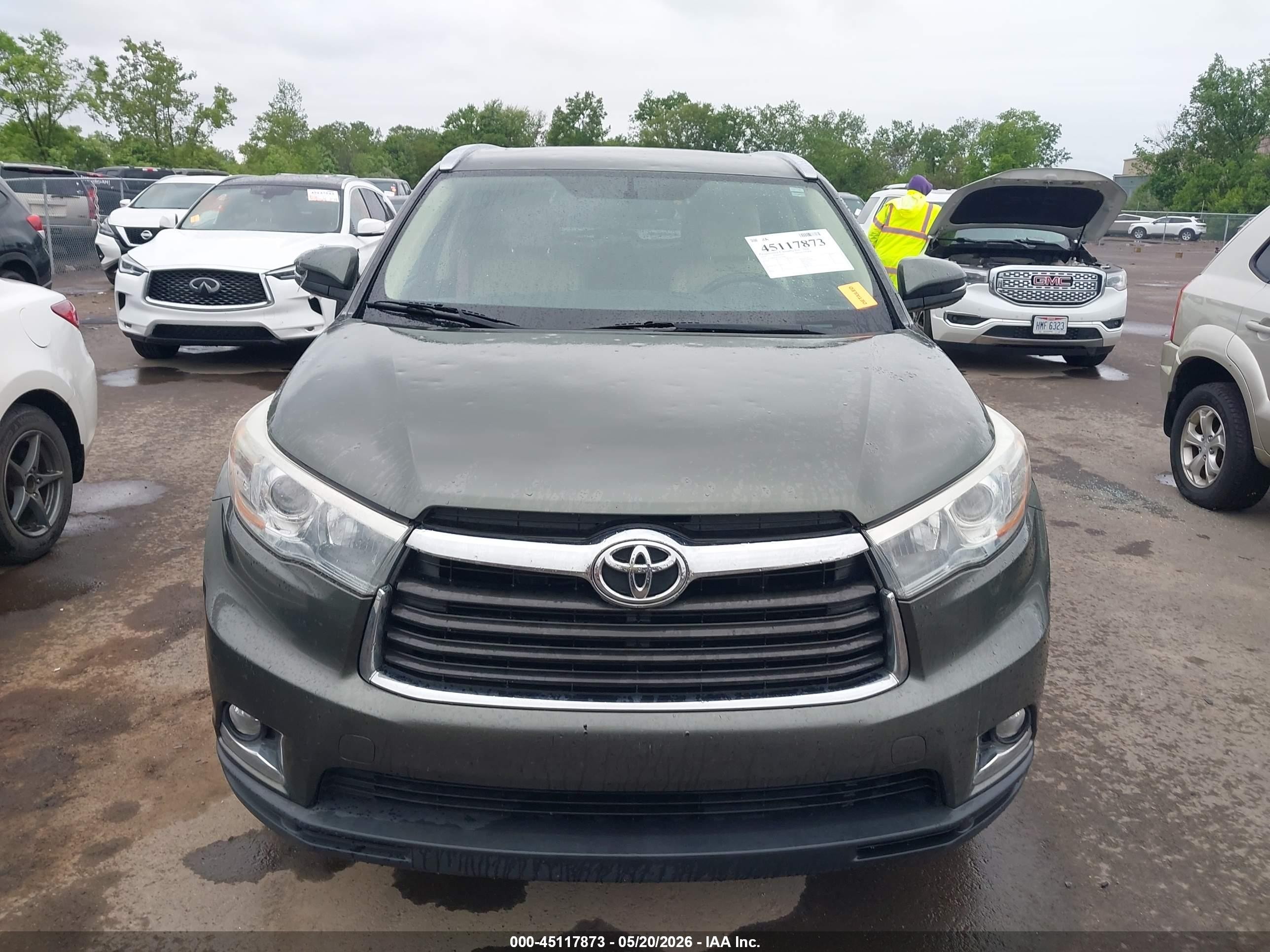 2015 Toyota Highlander Limited V6 Green vin: 5TDDKRFH7FS212686
