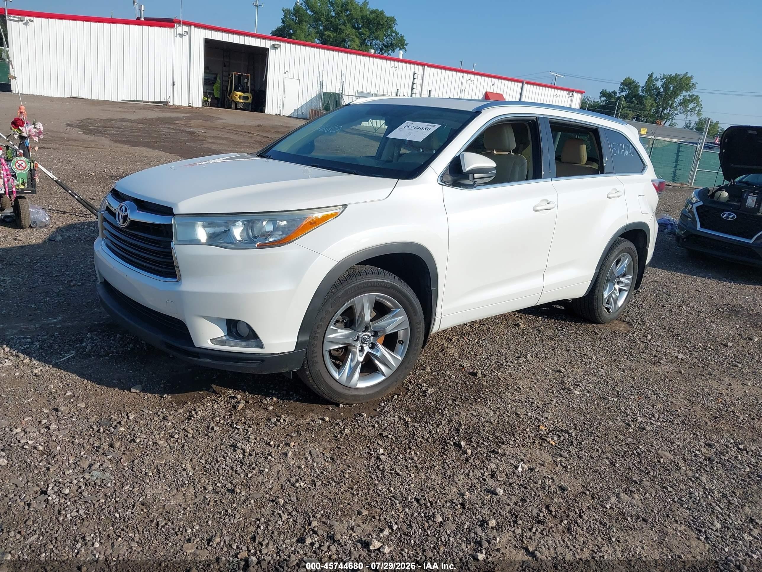 2016 Toyota Highlander Limited V6 White vin: 5TDDKRFH7GS352223