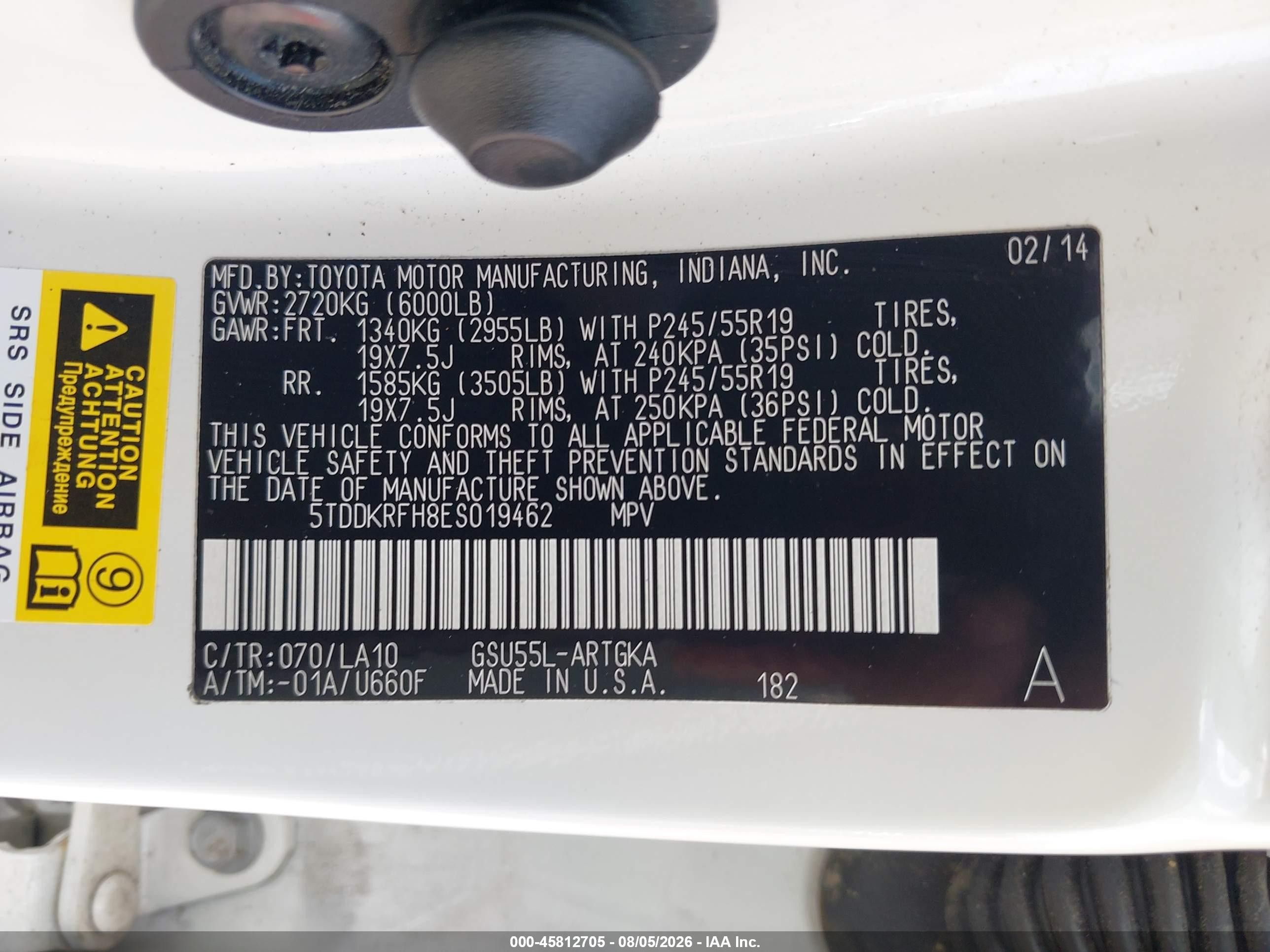 2014 Toyota Highlander Limited V6 White vin: 5TDDKRFH8ES019462