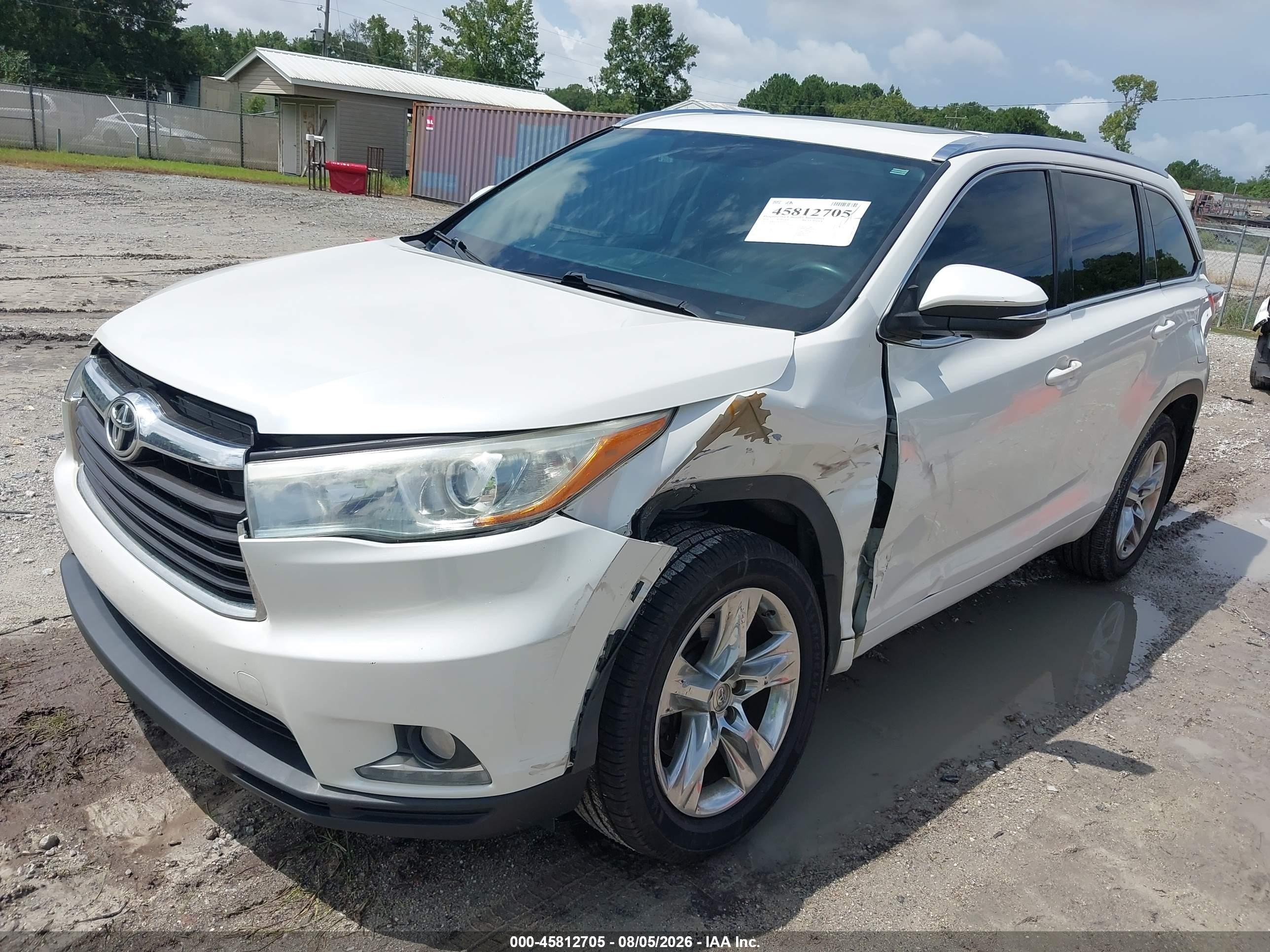 2014 Toyota Highlander Limited V6 White vin: 5TDDKRFH8ES019462