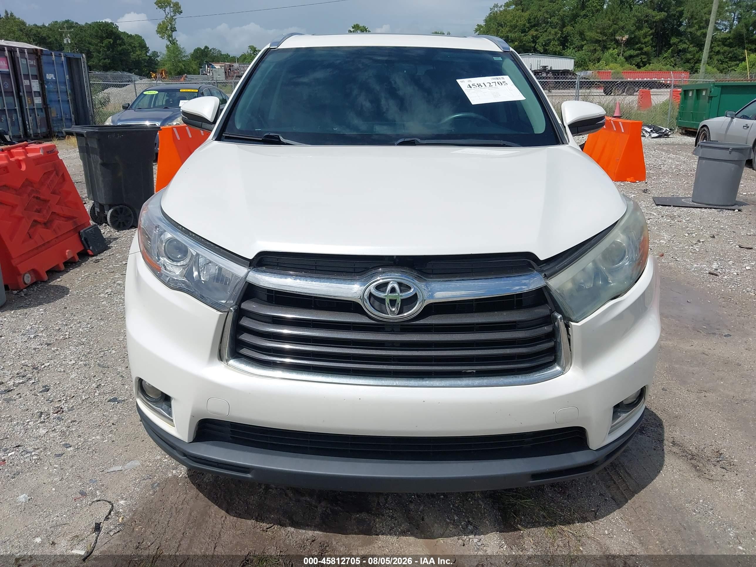 2014 Toyota Highlander Limited V6 White vin: 5TDDKRFH8ES019462