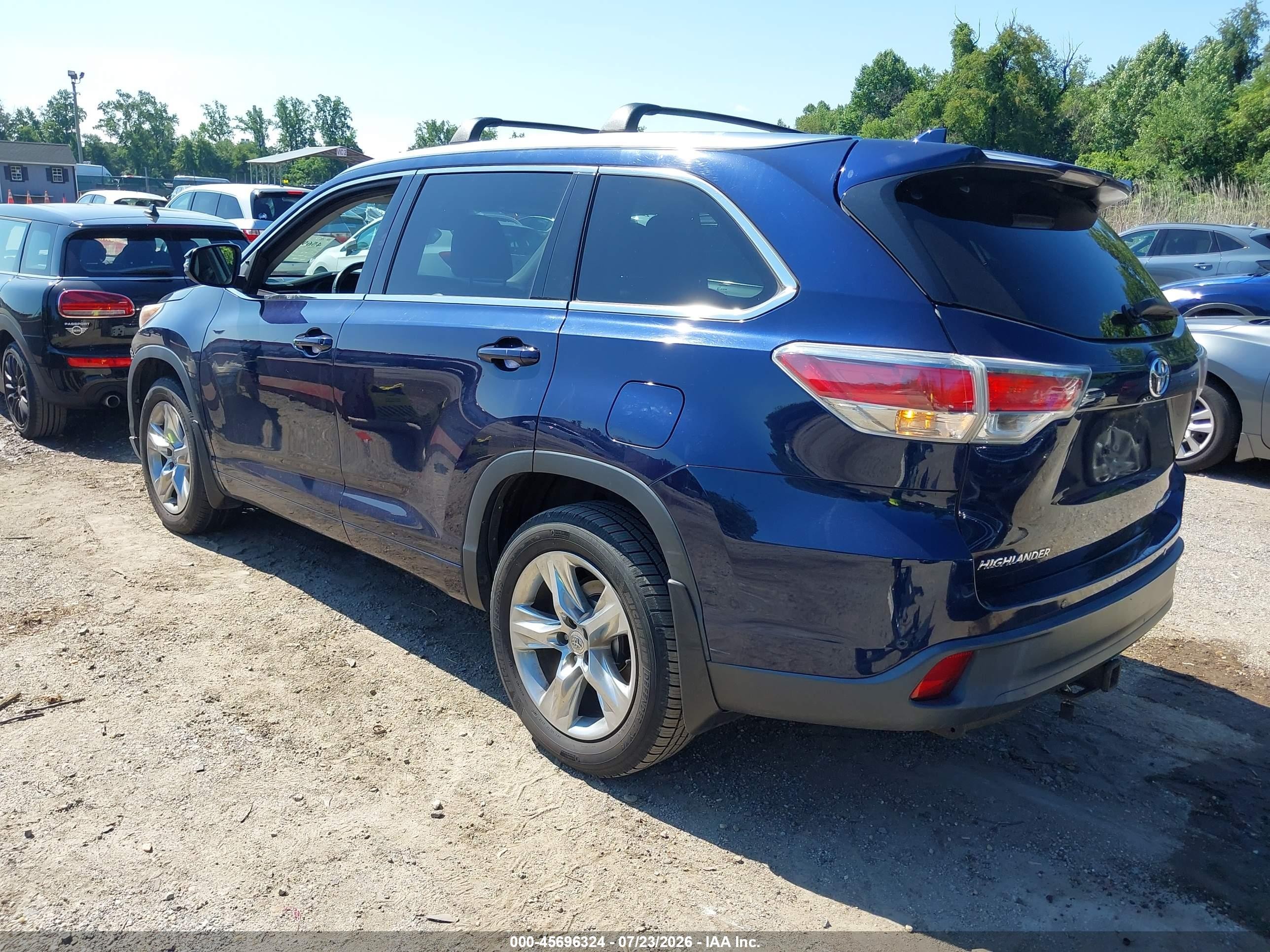 2014 Toyota Highlander Limited Platinum V6 Blue vin: 5TDDKRFH8ES031899