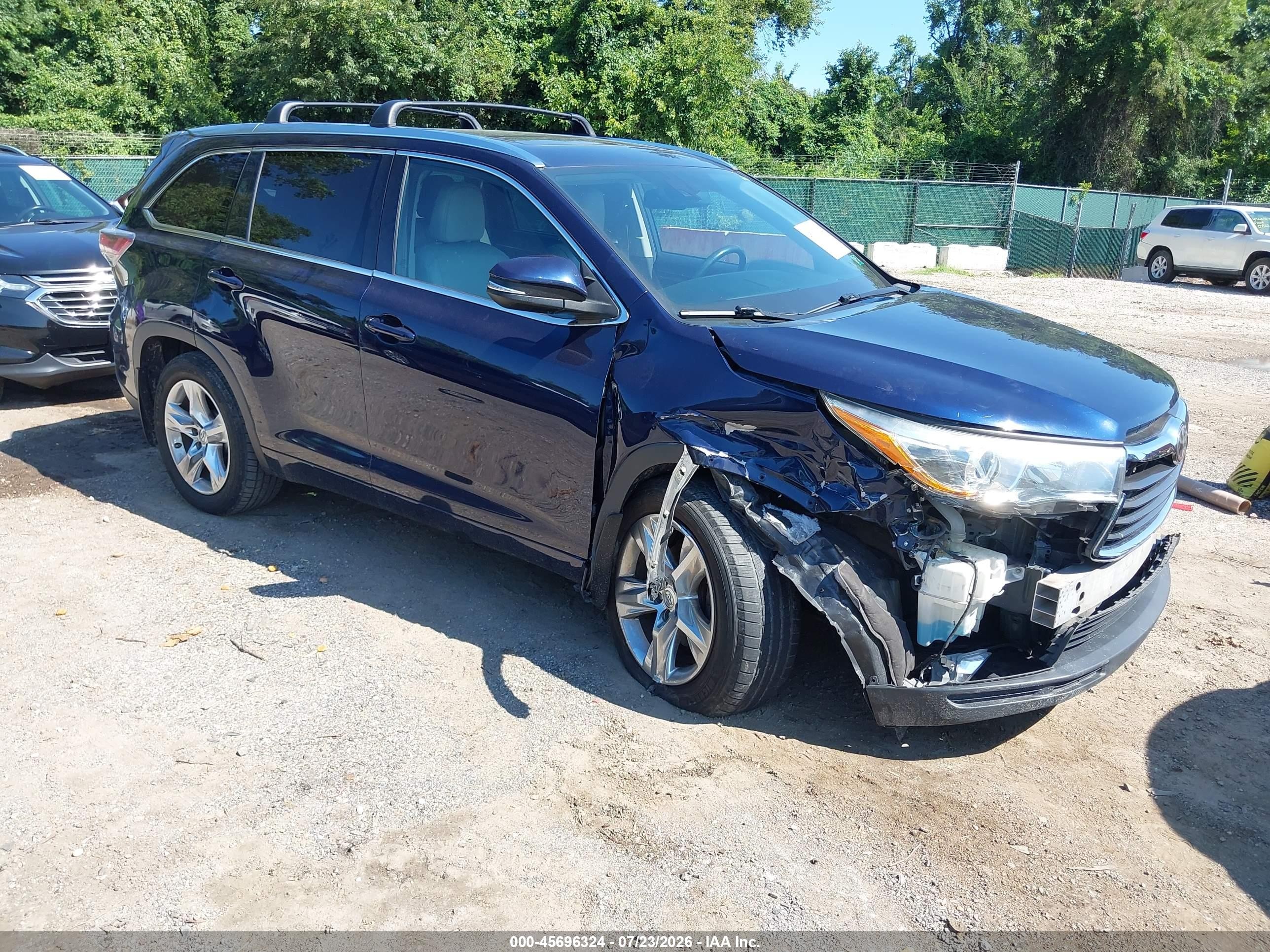 2014 Toyota Highlander Limited Platinum V6 Blue vin: 5TDDKRFH8ES031899