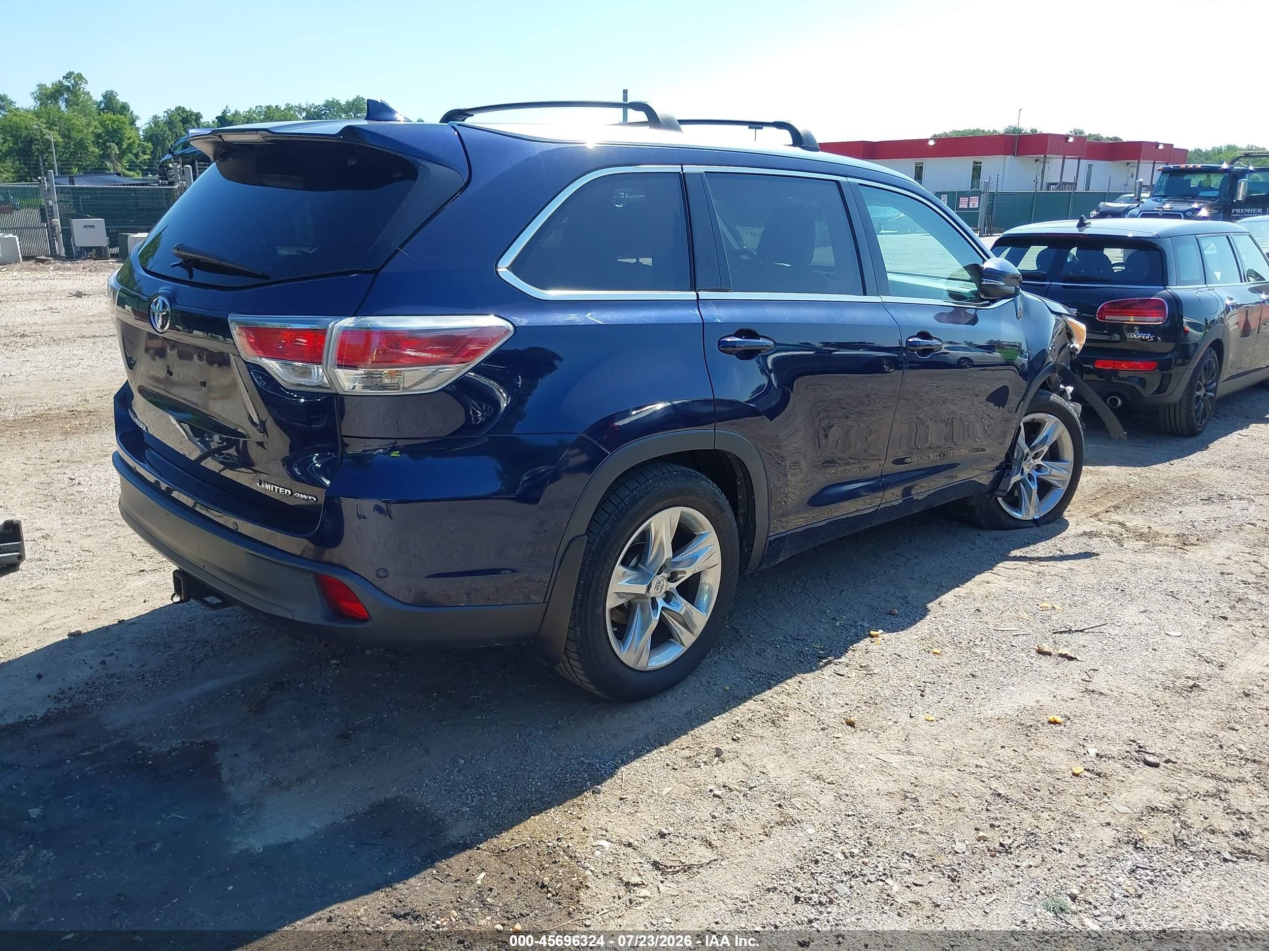 2014 Toyota Highlander Limited Platinum V6 Blue vin: 5TDDKRFH8ES031899