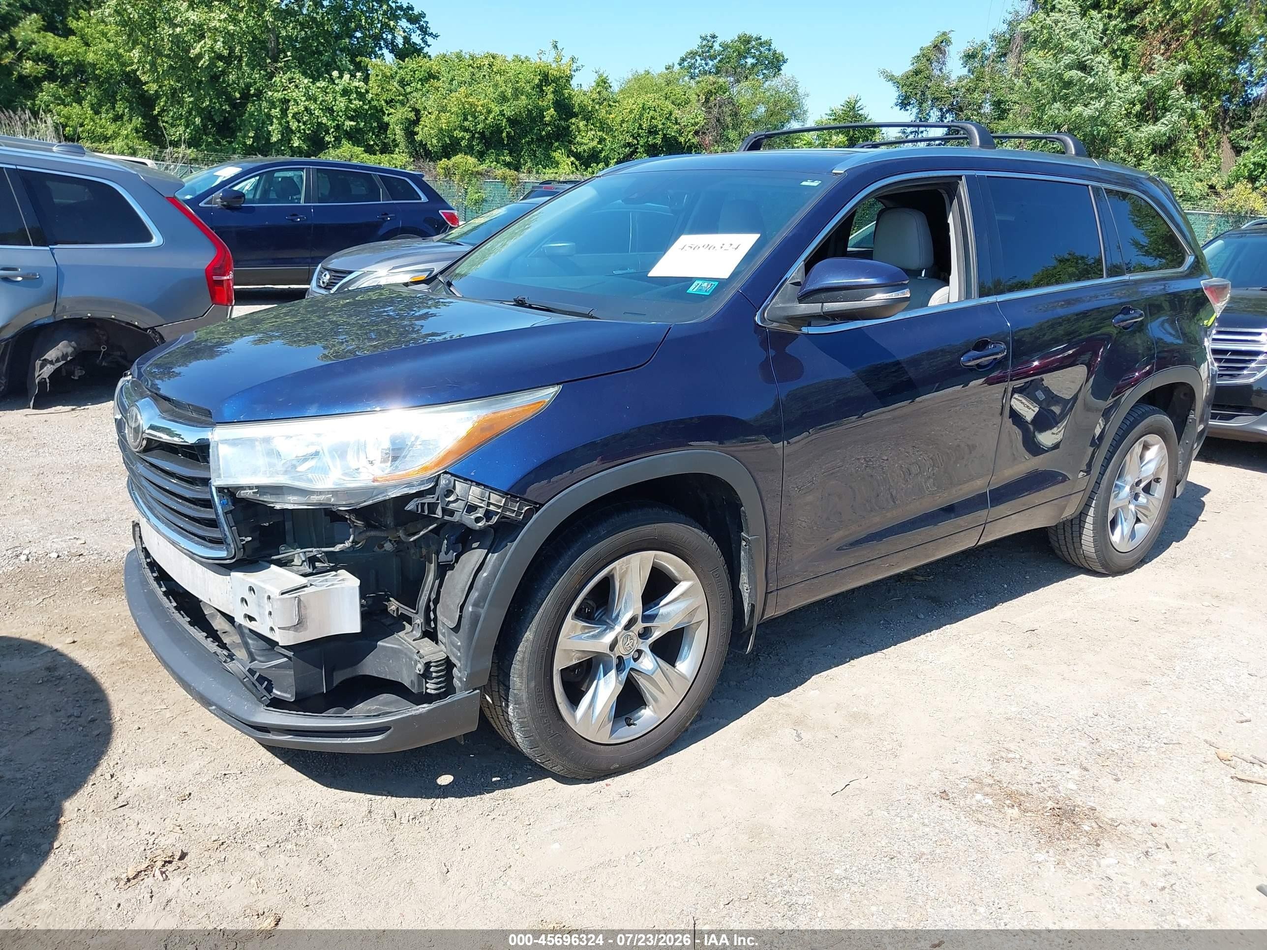 2014 Toyota Highlander Limited Platinum V6 Blue vin: 5TDDKRFH8ES031899