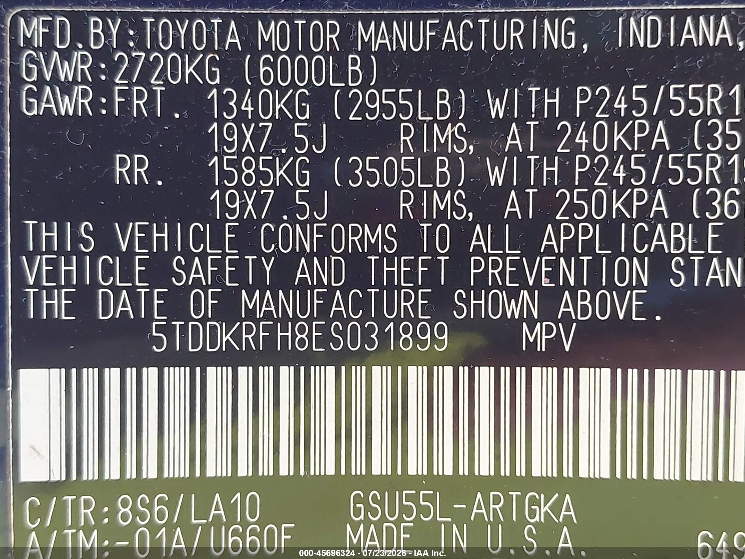 2014 Toyota Highlander Limited Platinum V6 Blue vin: 5TDDKRFH8ES031899
