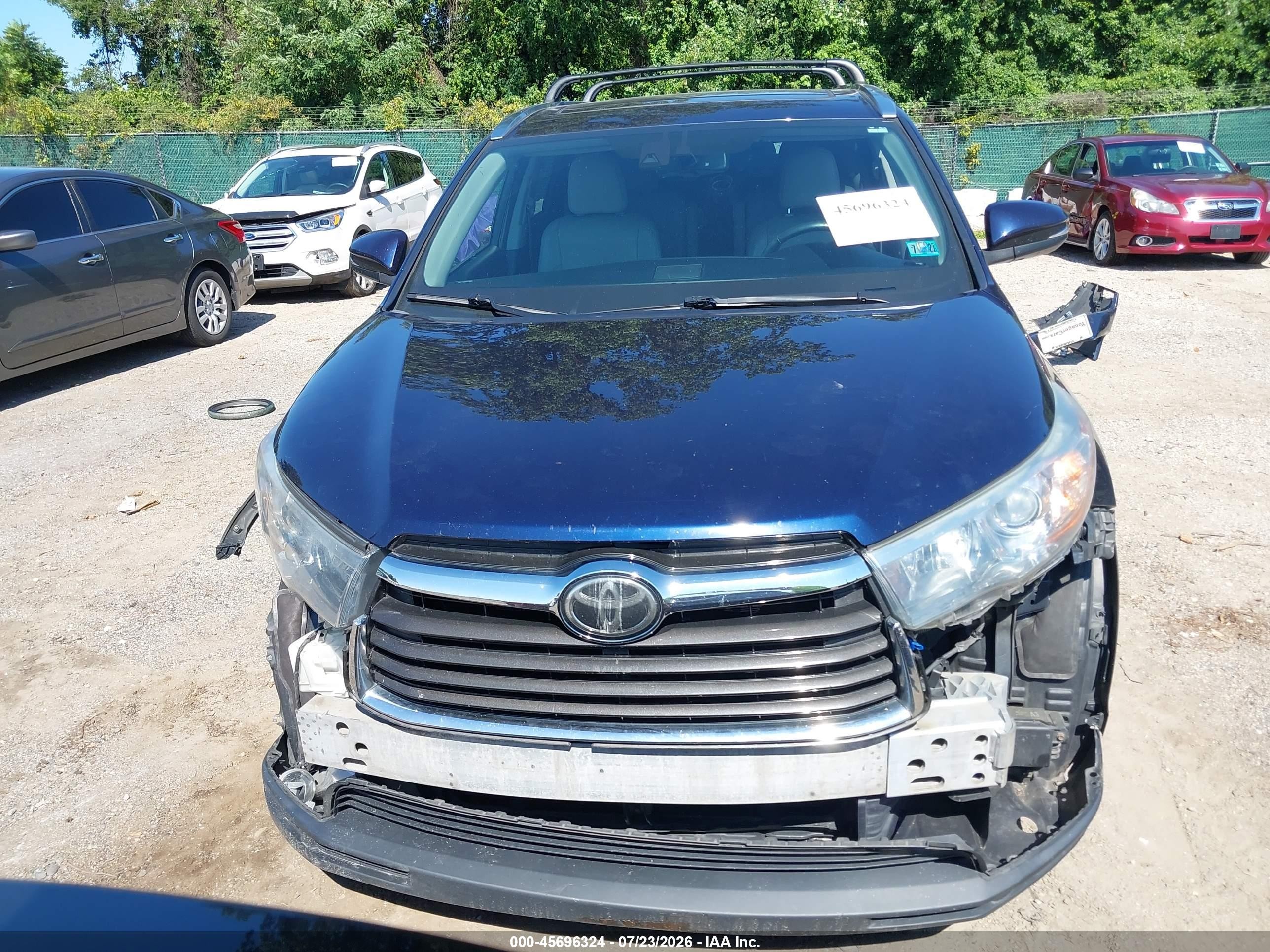2014 Toyota Highlander Limited Platinum V6 Blue vin: 5TDDKRFH8ES031899