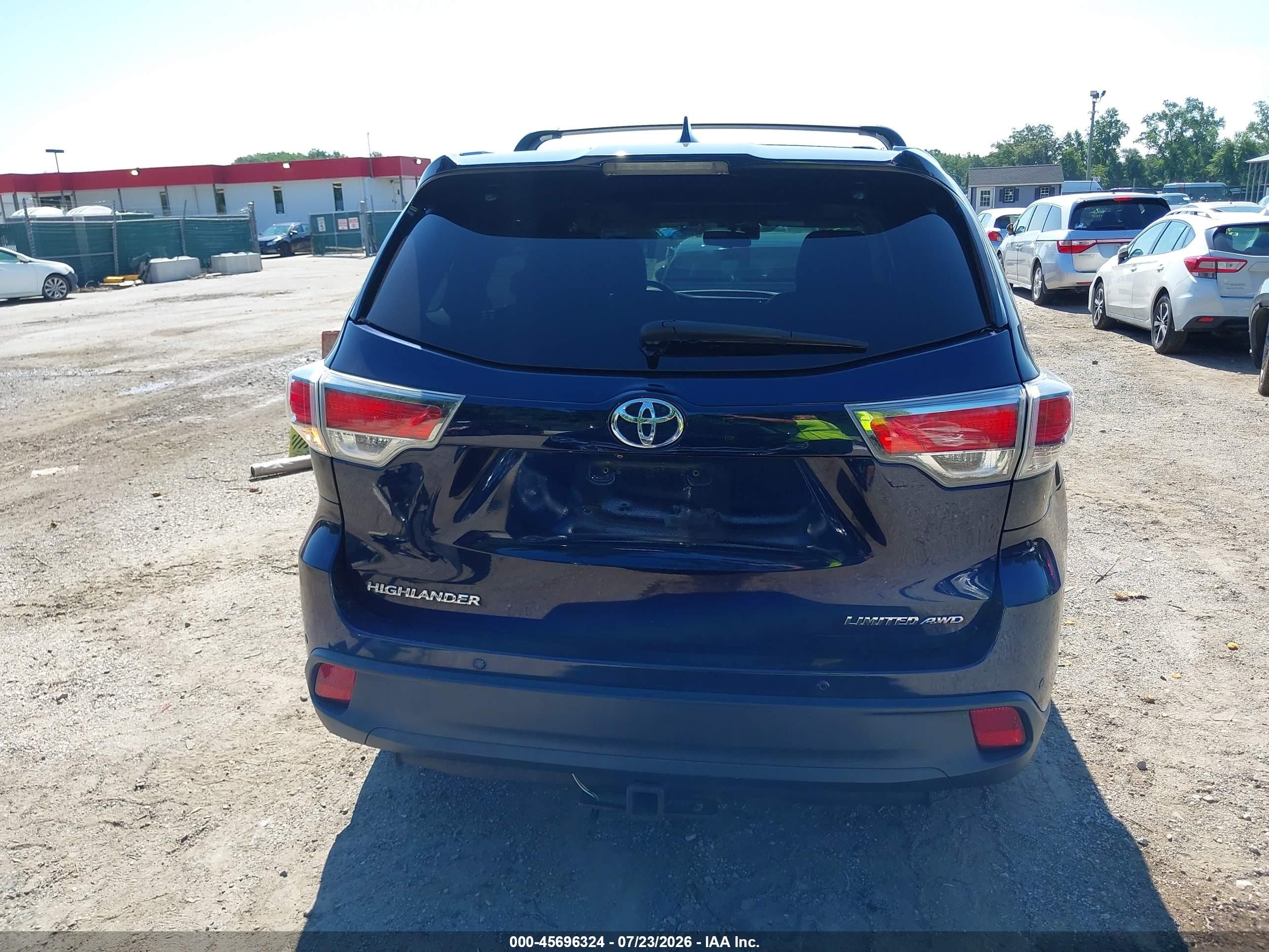 2014 Toyota Highlander Limited Platinum V6 Blue vin: 5TDDKRFH8ES031899
