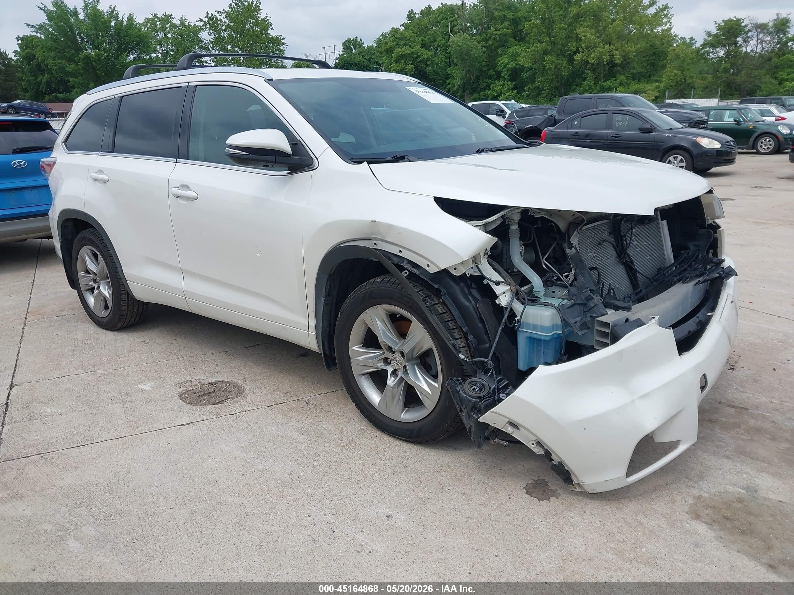 2014 Toyota Highlander Limited V6 White vin: 5TDDKRFH8ES050842