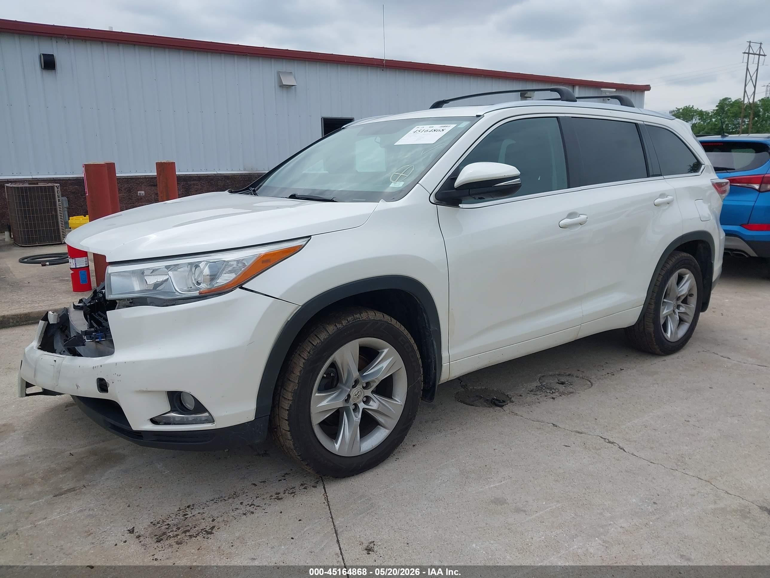 2014 Toyota Highlander Limited V6 White vin: 5TDDKRFH8ES050842