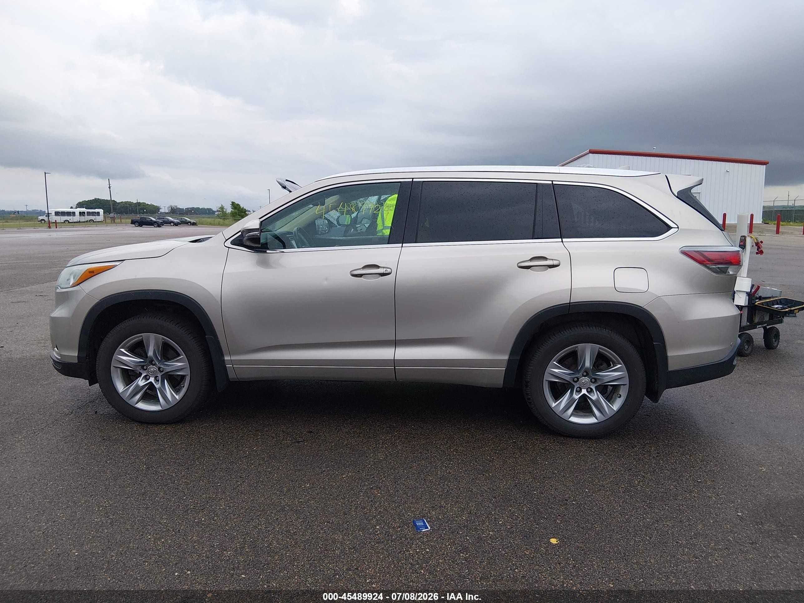 2014 Toyota Highlander Limited V6 Gold vin: 5TDDKRFH9ES035489