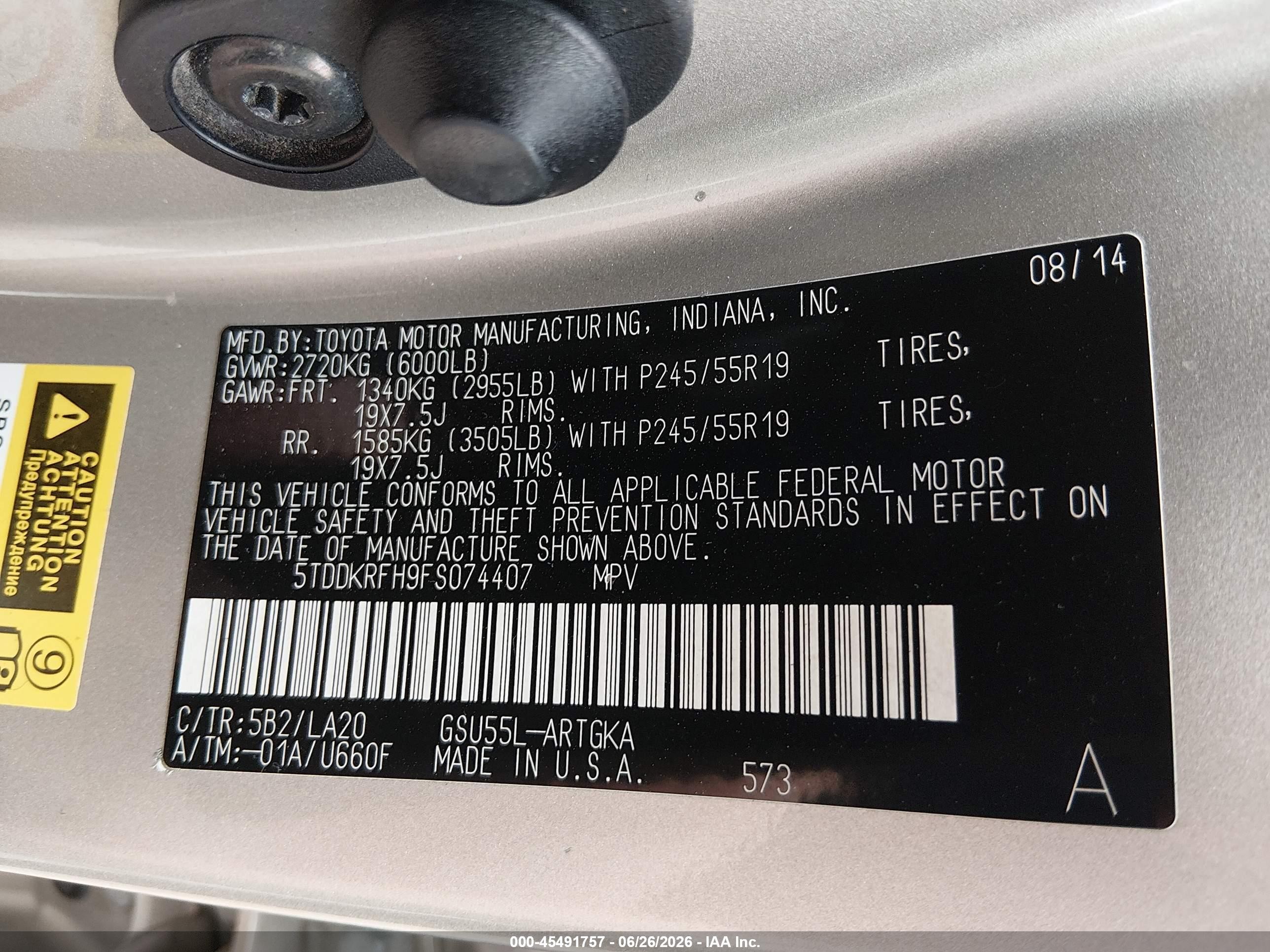 2015 Toyota Highlander Limited Platinum V6 Gold vin: 5TDDKRFH9FS074407