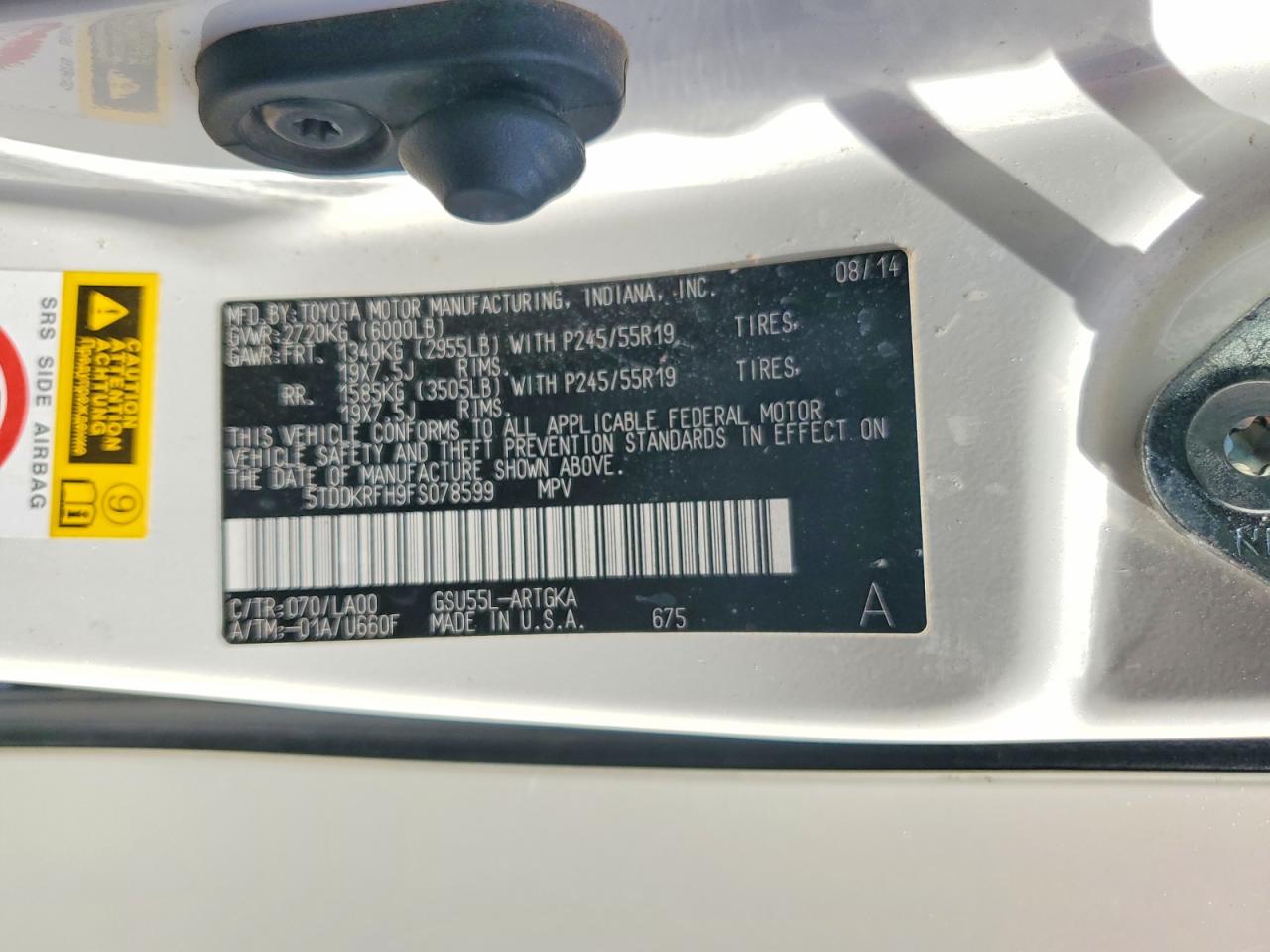 2015 Toyota Highlander Limited Platinum White vin: 5TDDKRFH9FS078599