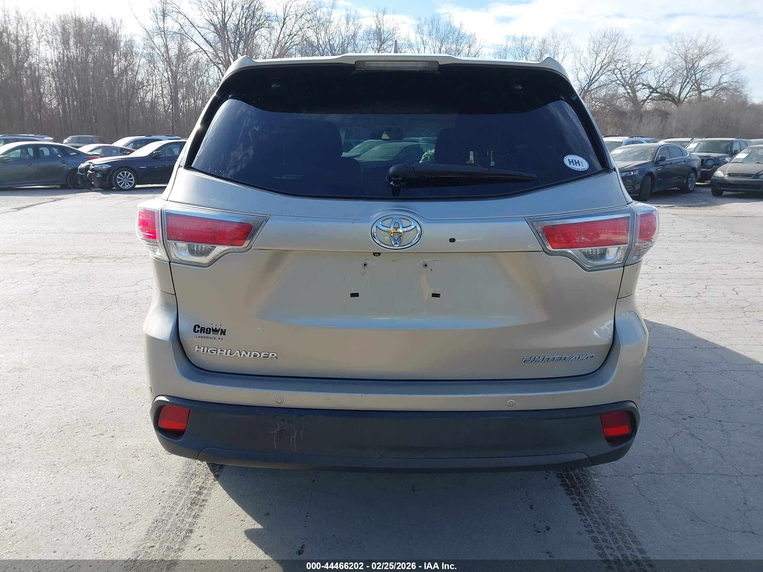 2015 Toyota Highlander Limited V6 Silver vin: 5TDDKRFH9FS095869