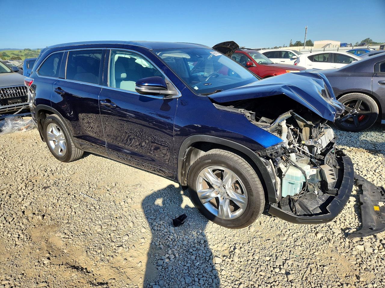2015 Toyota Highlander Limited Blue vin: 5TDDKRFH9FS143824