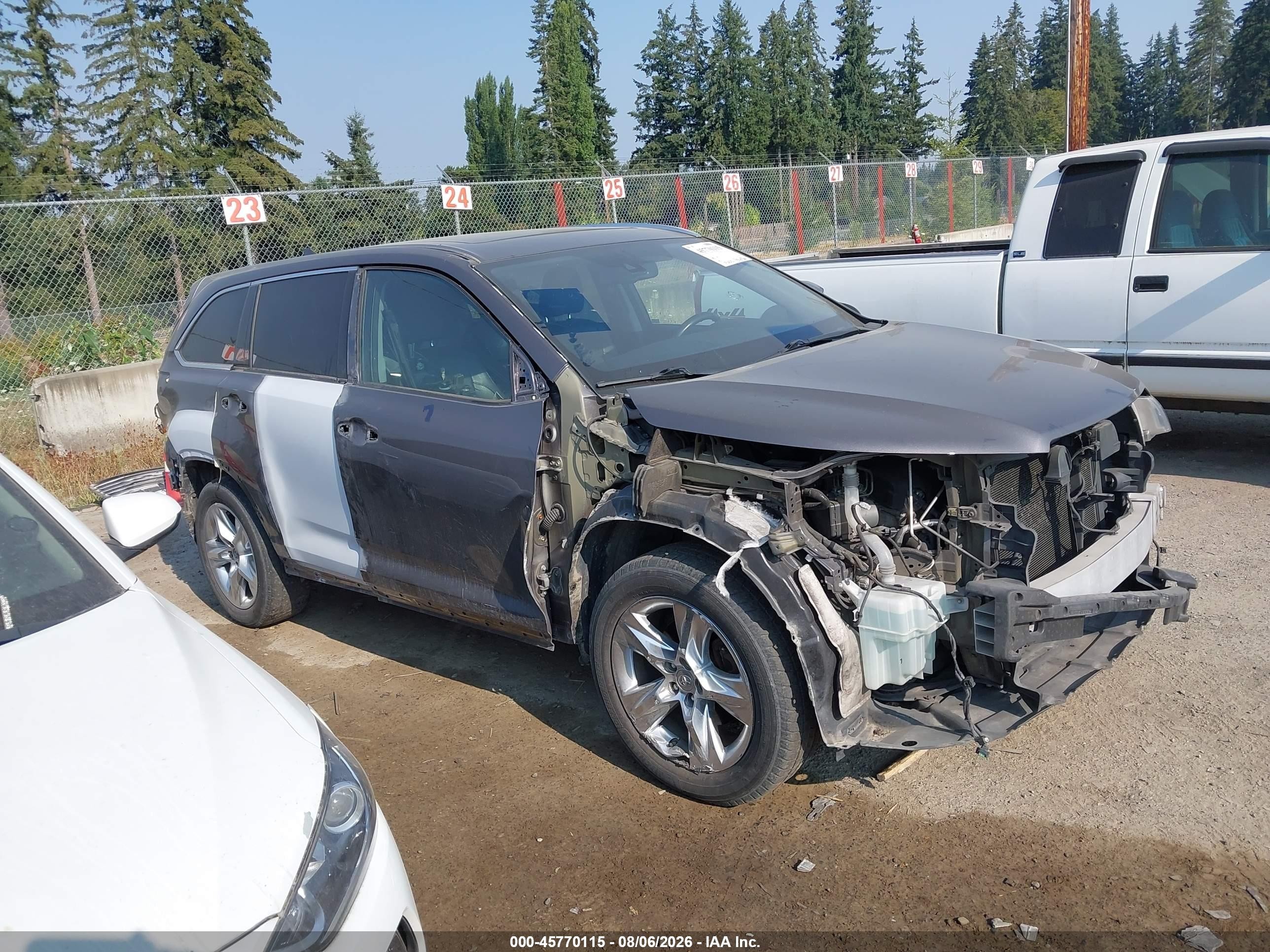 2015 Toyota Highlander Limited Platinum V6 Серый vin: 5TDDKRFH9FS148618