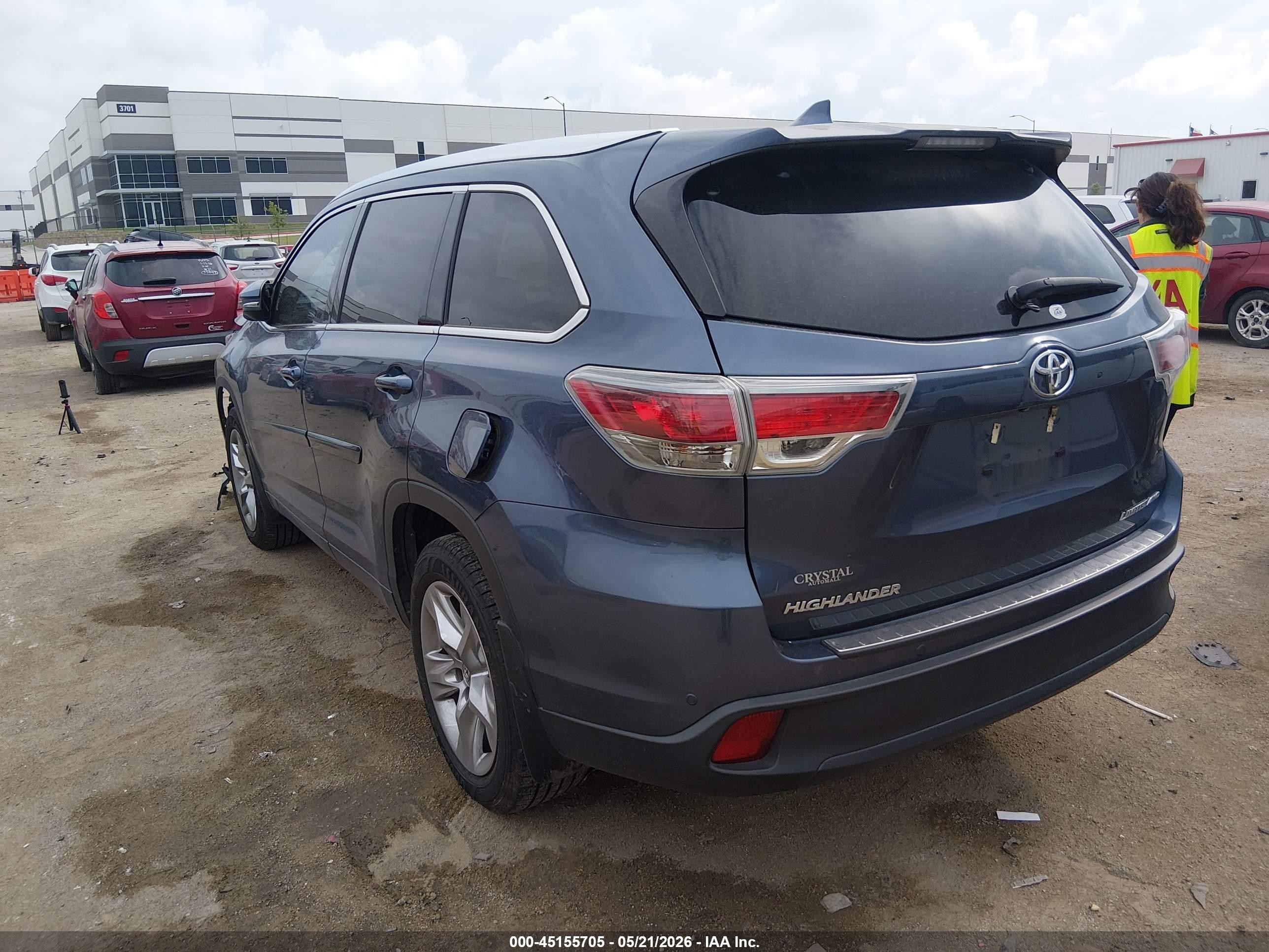 2015 Toyota Highlander Limited V6 Light Blue vin: 5TDDKRFH9FS151227