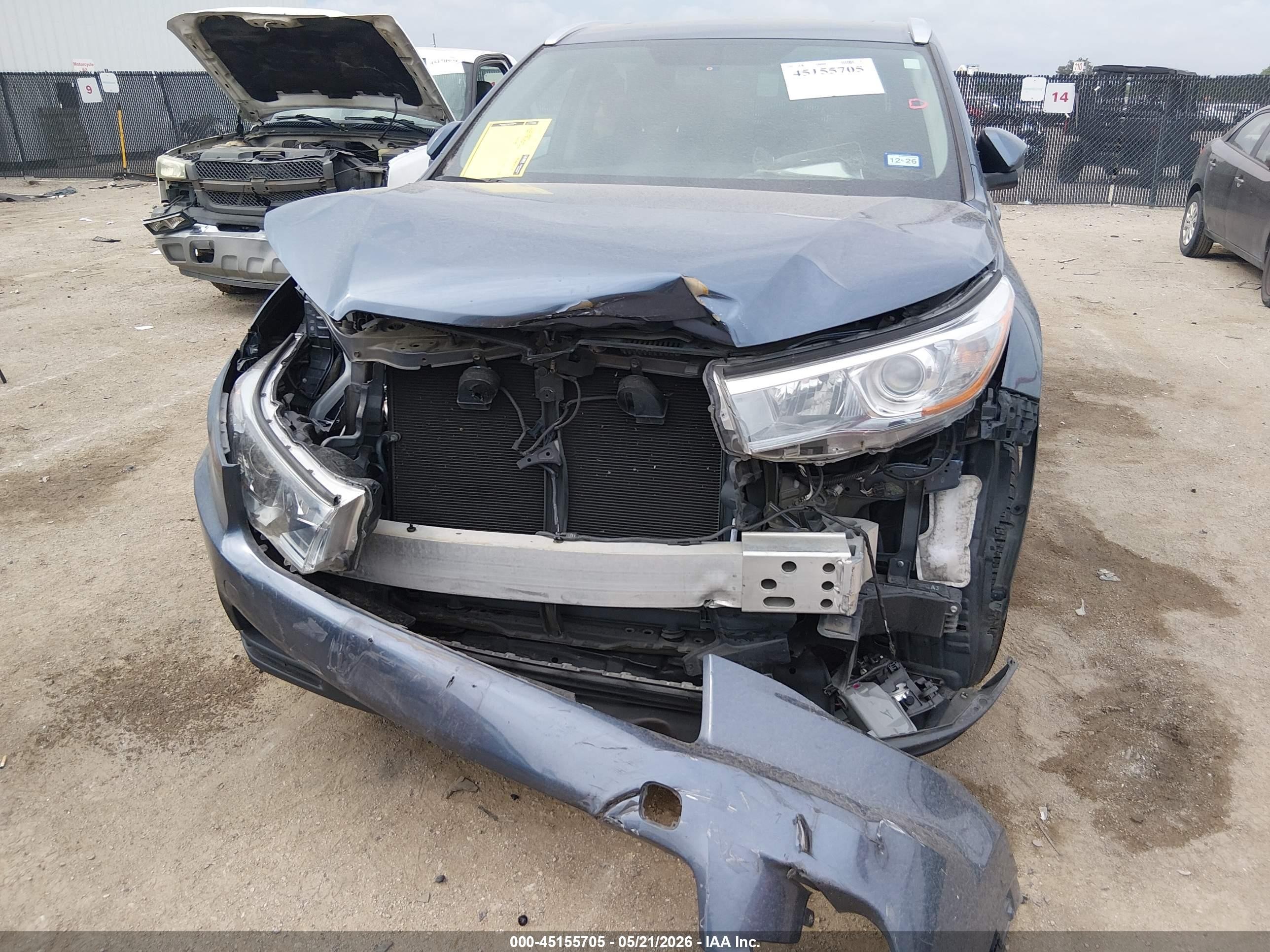 2015 Toyota Highlander Limited V6 Light Blue vin: 5TDDKRFH9FS151227