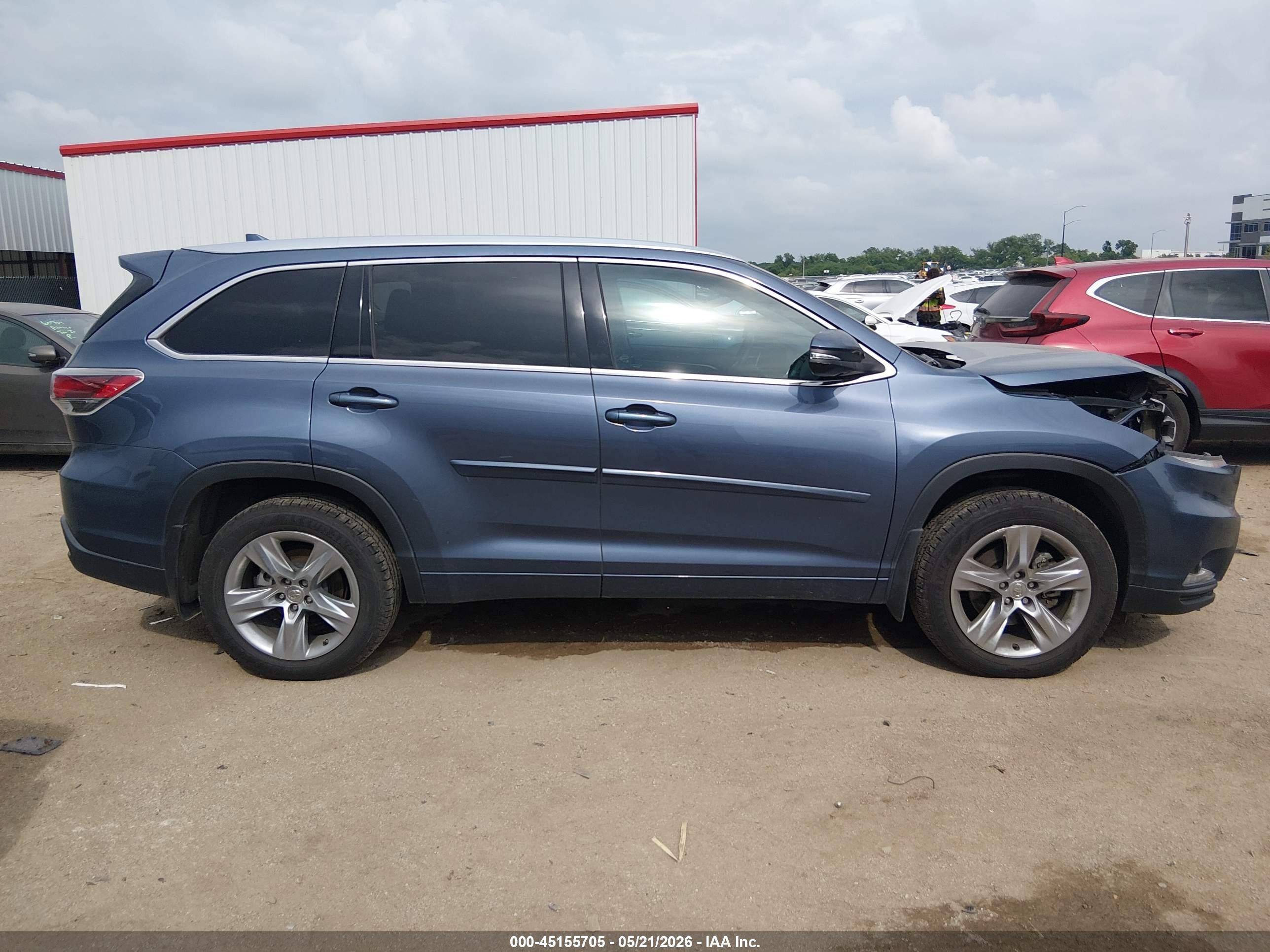 2015 Toyota Highlander Limited V6 Light Blue vin: 5TDDKRFH9FS151227