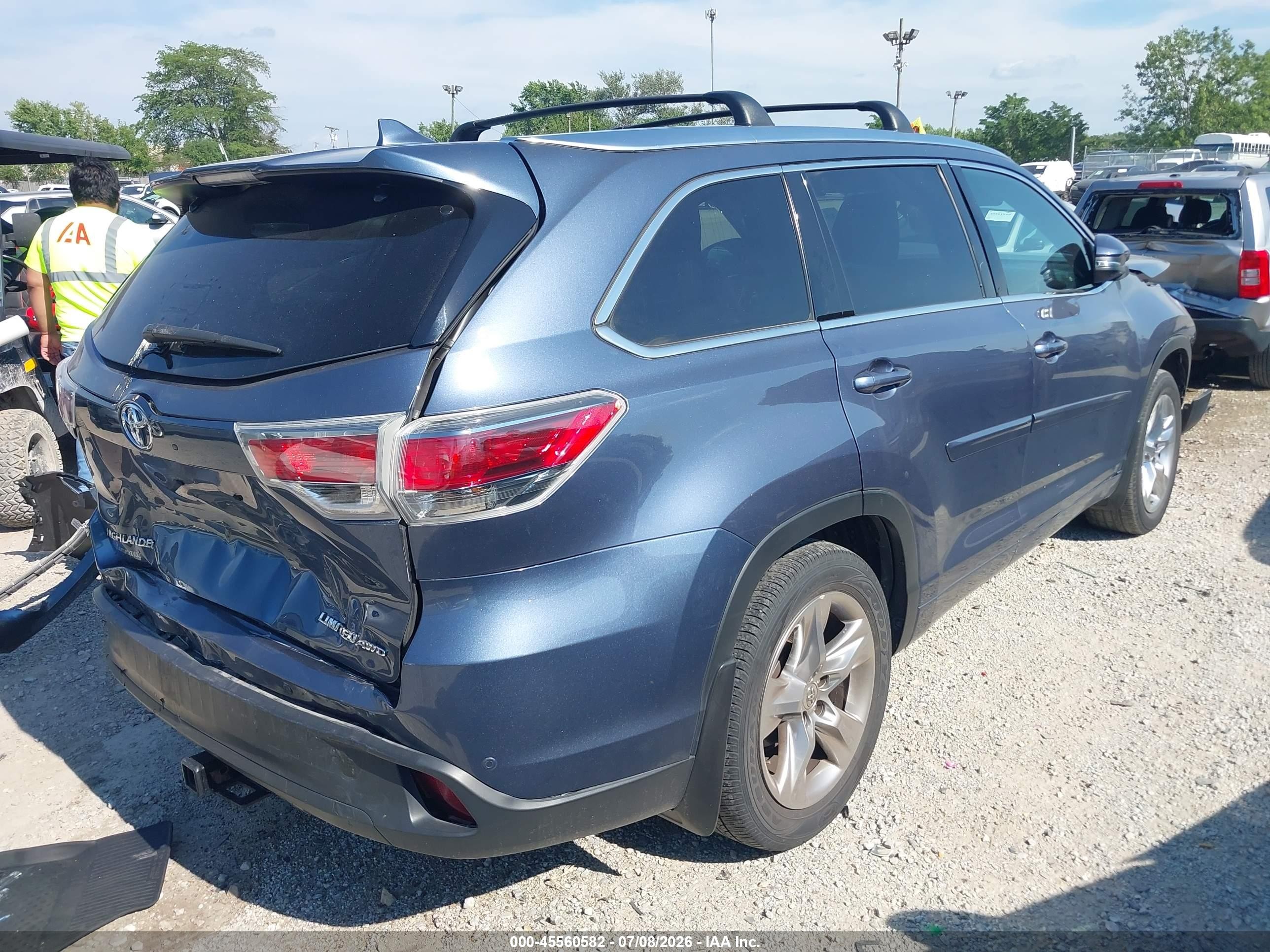 2015 Toyota Highlander Limited Platinum V6 Blue vin: 5TDDKRFH9FS184521