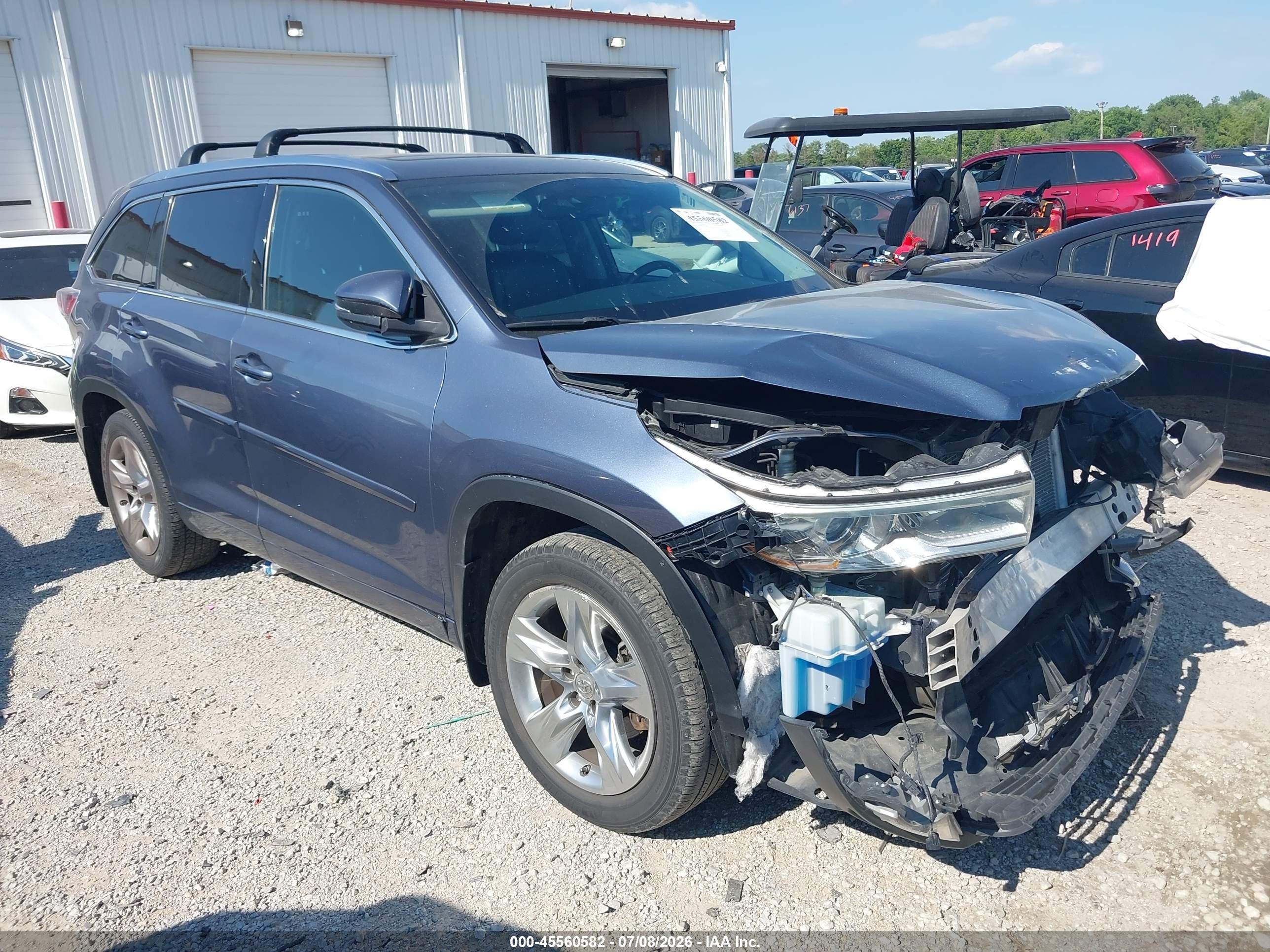 2015 Toyota Highlander Limited Platinum V6 Blue vin: 5TDDKRFH9FS184521