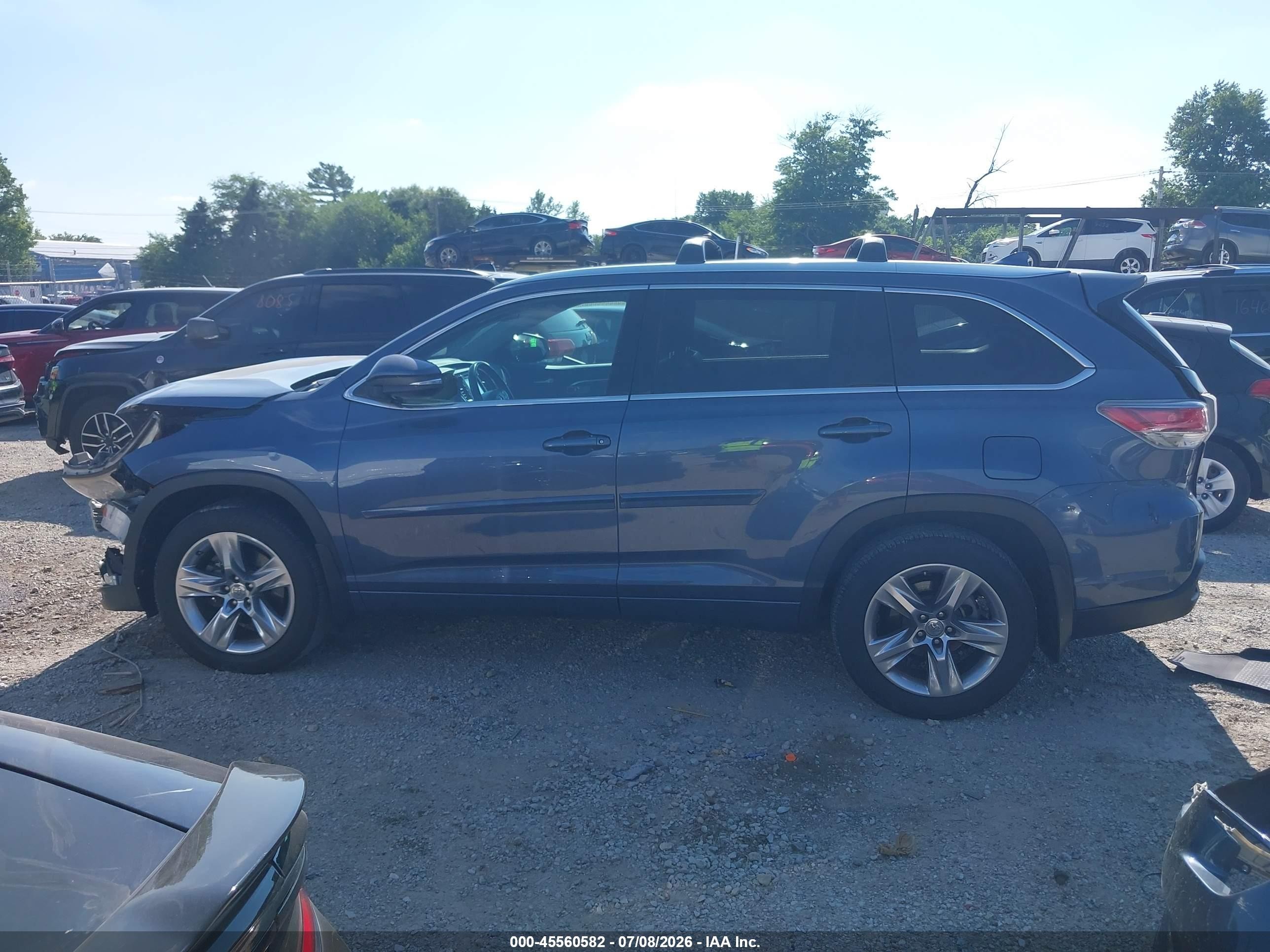2015 Toyota Highlander Limited Platinum V6 Blue vin: 5TDDKRFH9FS184521