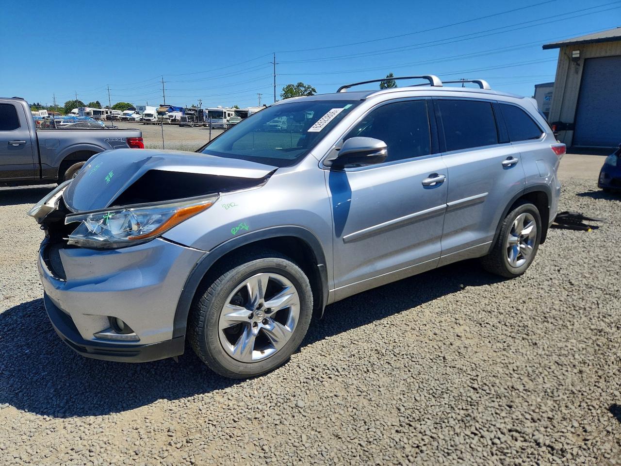 2014 Toyota Highlander Limited Platinum Серебряный vin: 5TDDKRFHXES047523