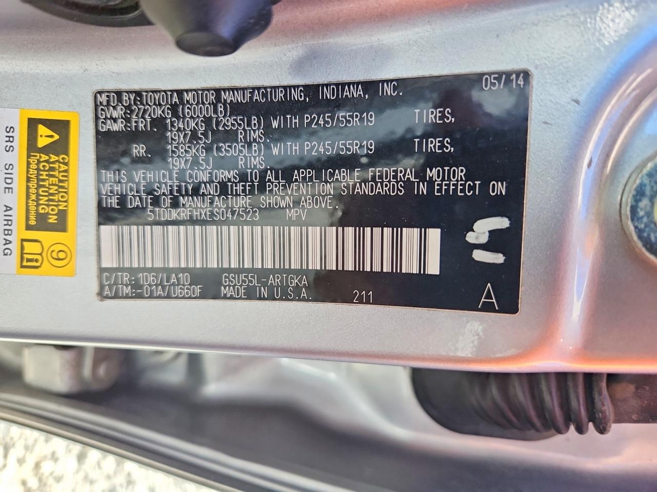 2014 Toyota Highlander Limited Platinum Silver vin: 5TDDKRFHXES047523